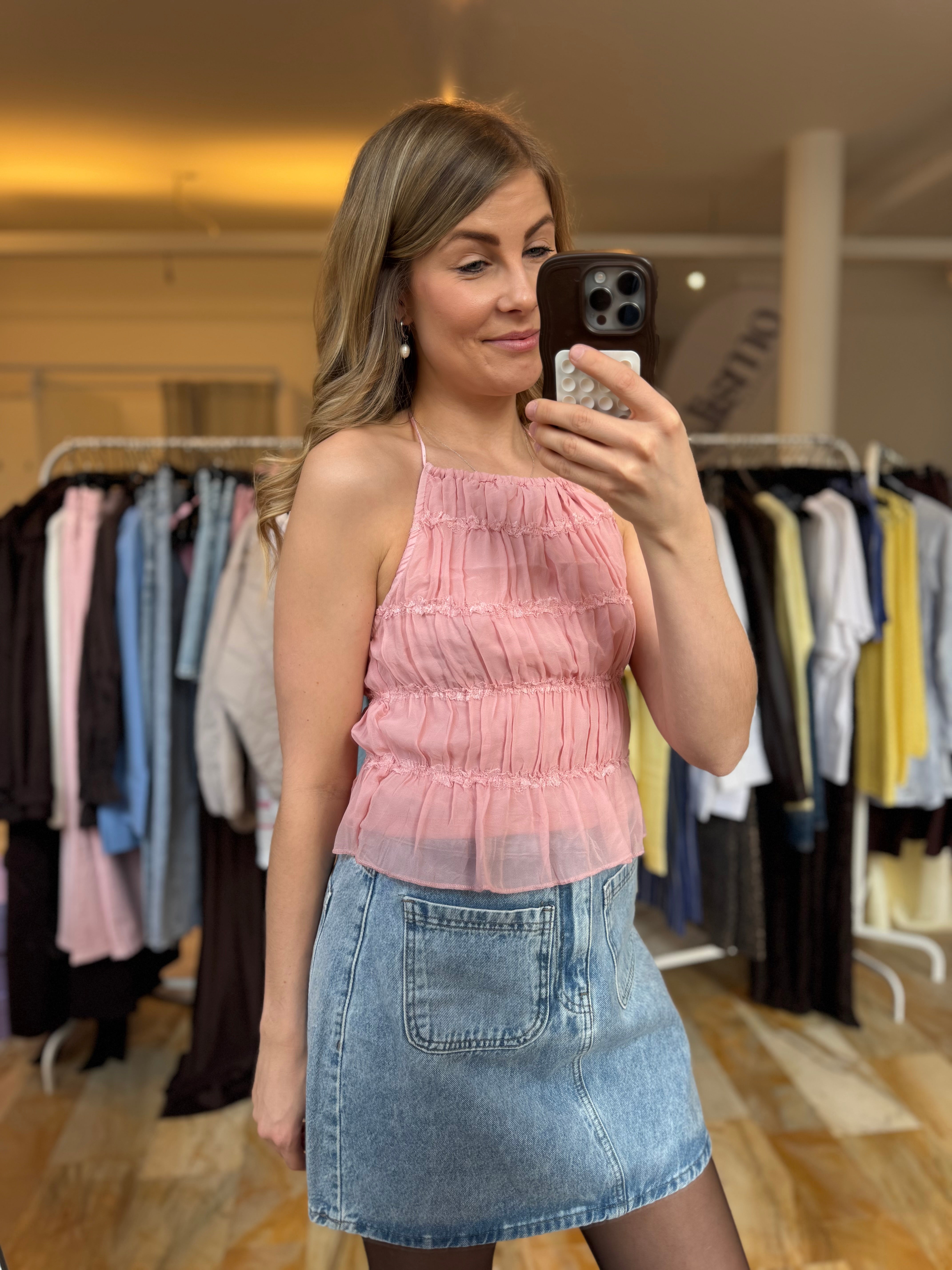 Top mit gerafften Details - verschiedene Farben