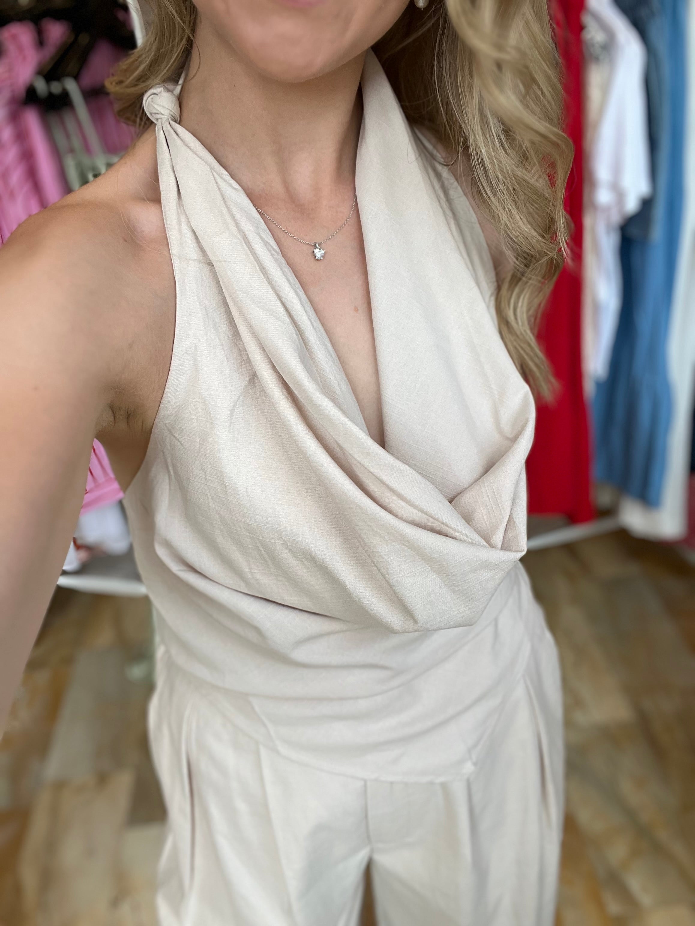 Leichte Anzughose - beige