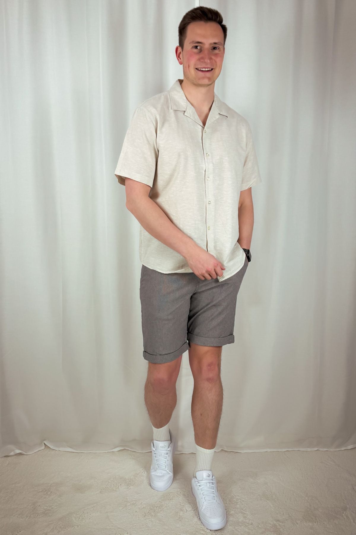 Leinenhemd Regsun - beige
