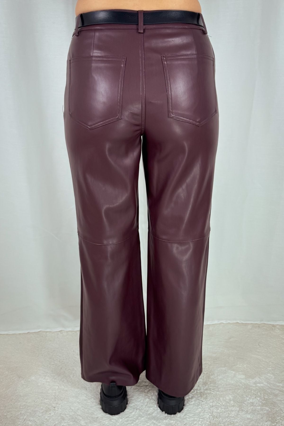 Lederhose - straight - burgunder