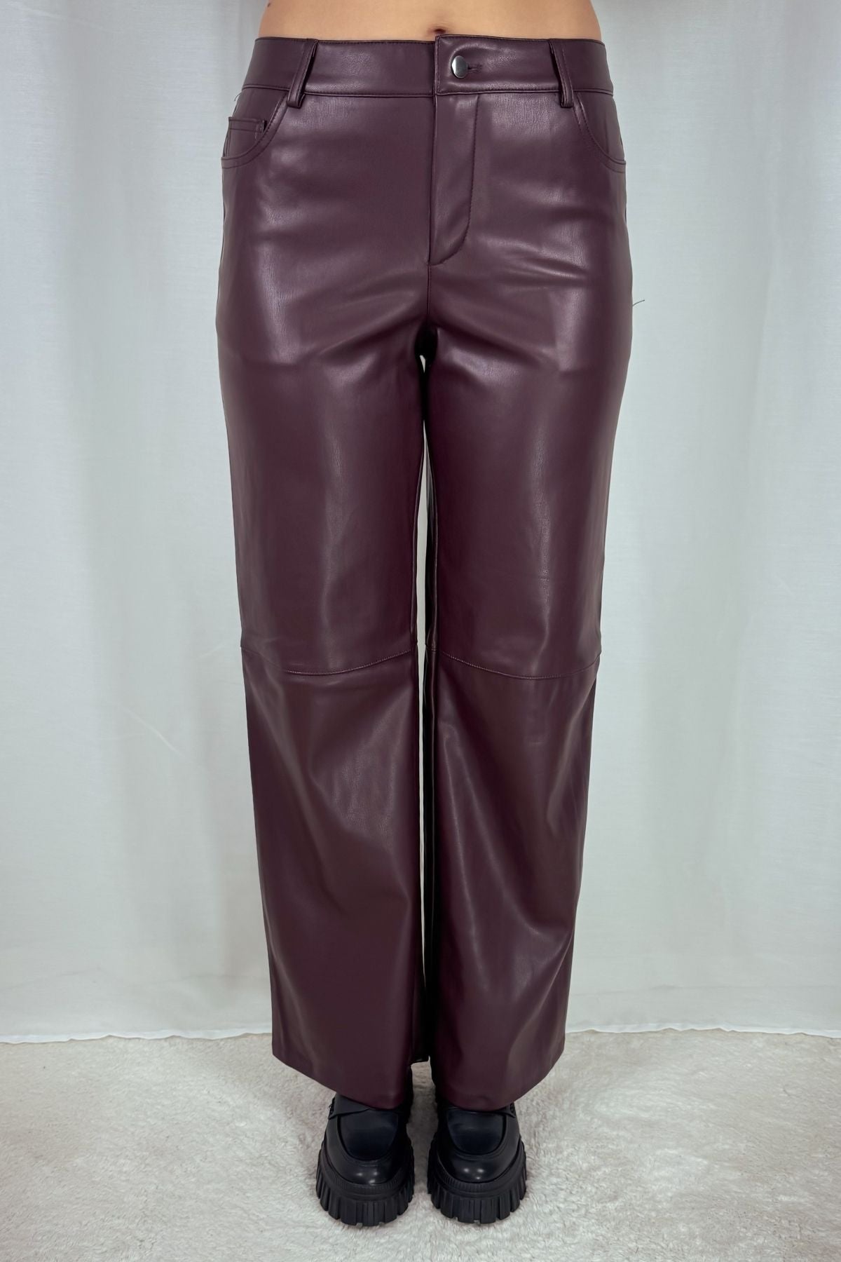 Lederhose - straight - burgunder