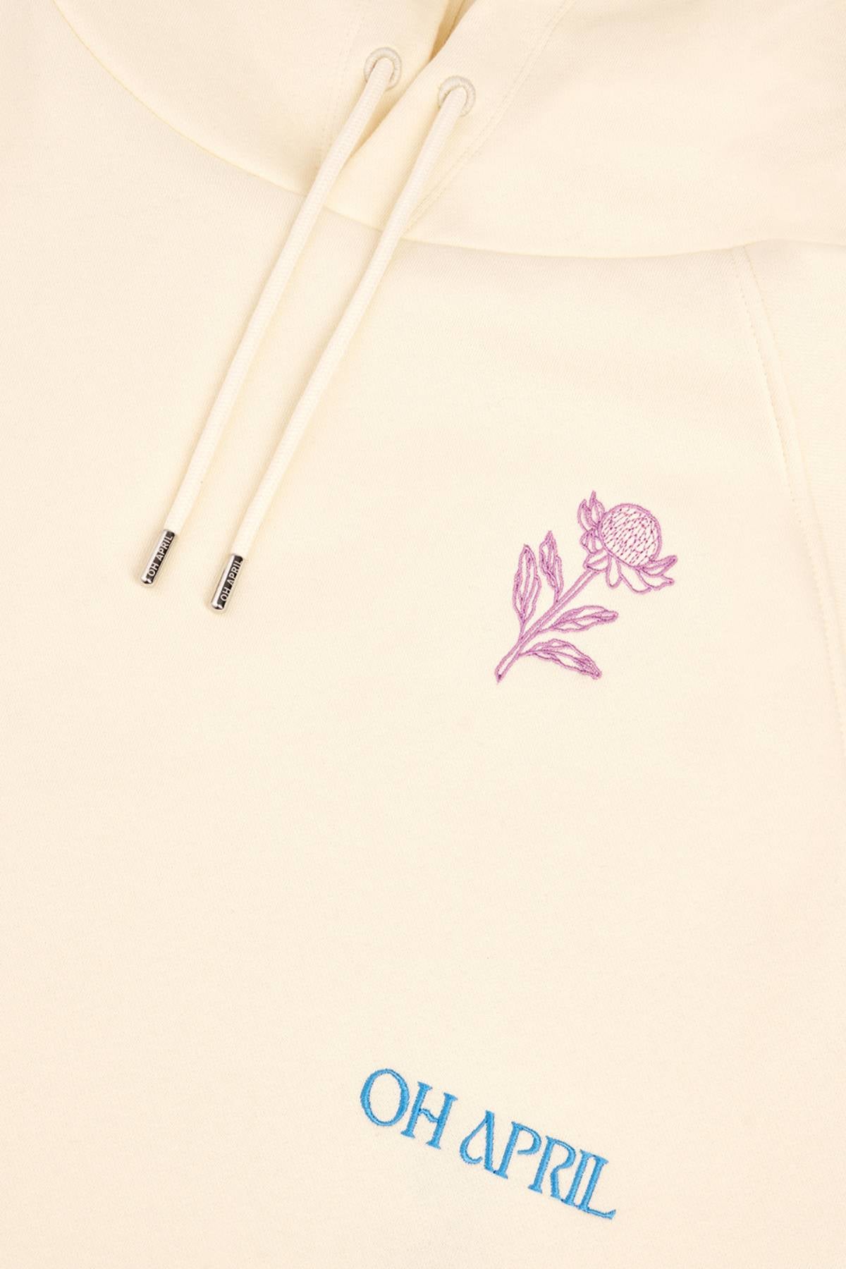 Cropped Hoodie Scribble - beige