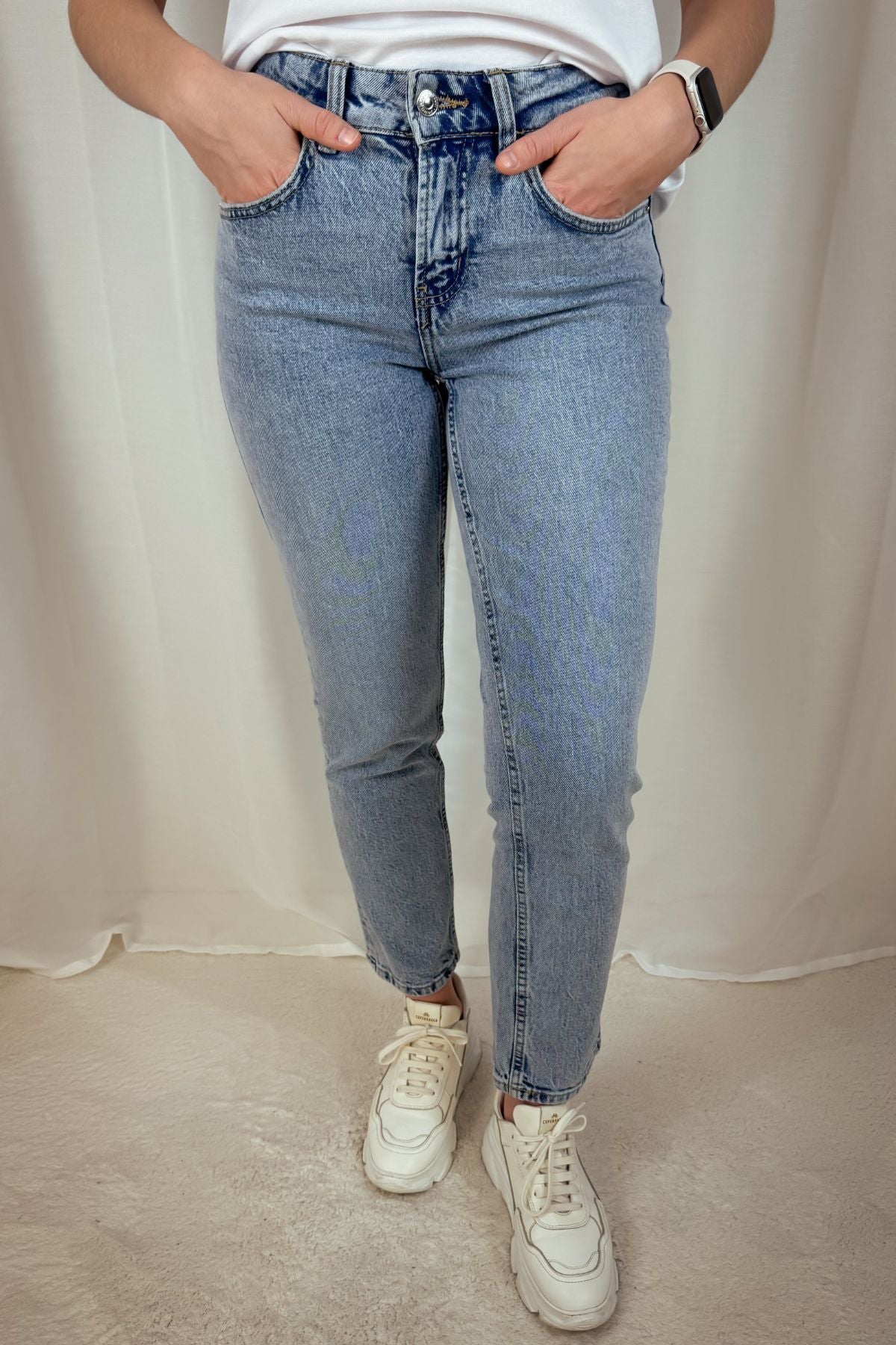 Straight Jeans slimfit - hellblau