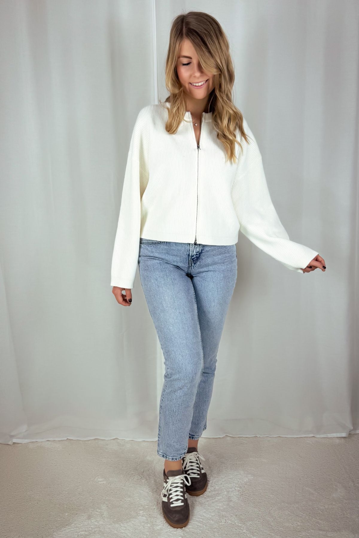 Llleana Cardigan - braun & weiß
