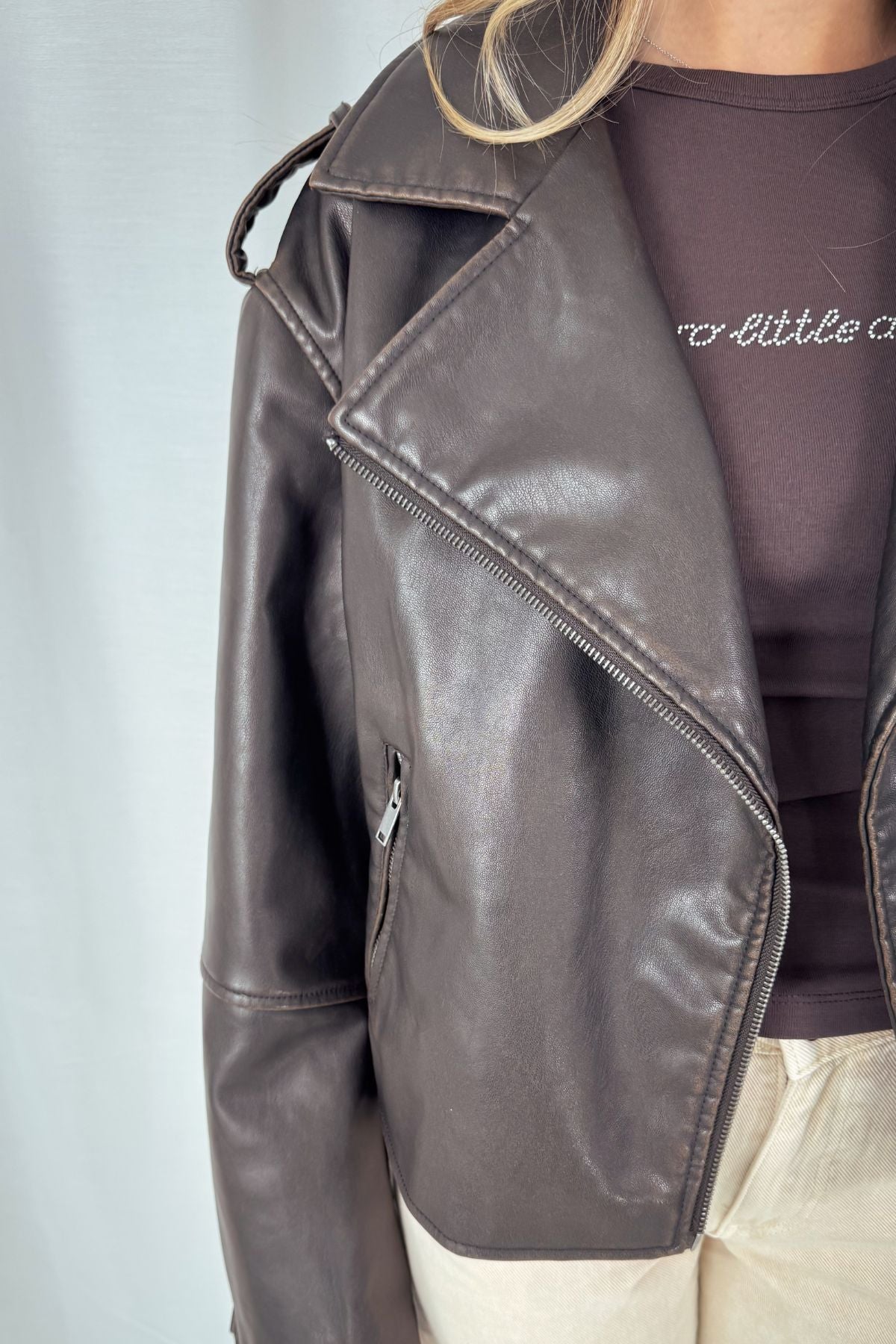 Lederjacke - braun