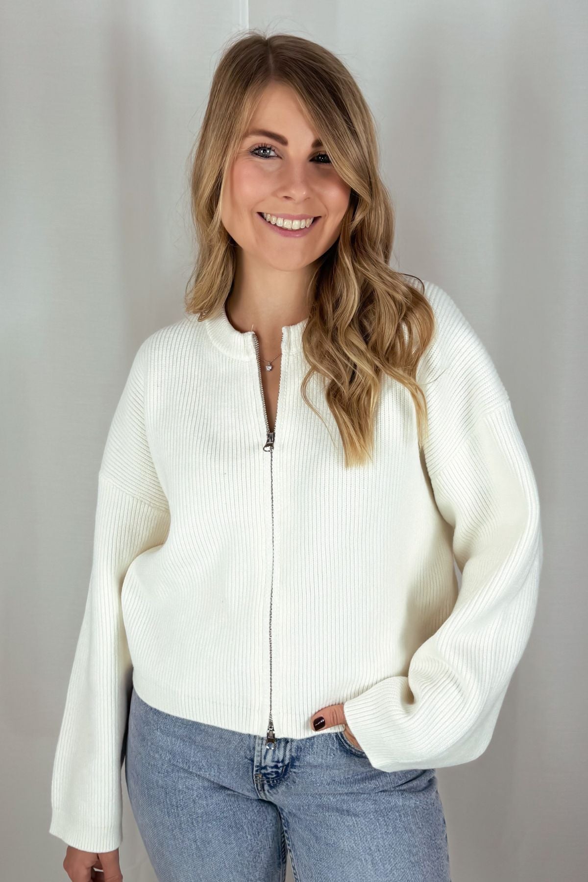 Llleana Cardigan - braun & weiß