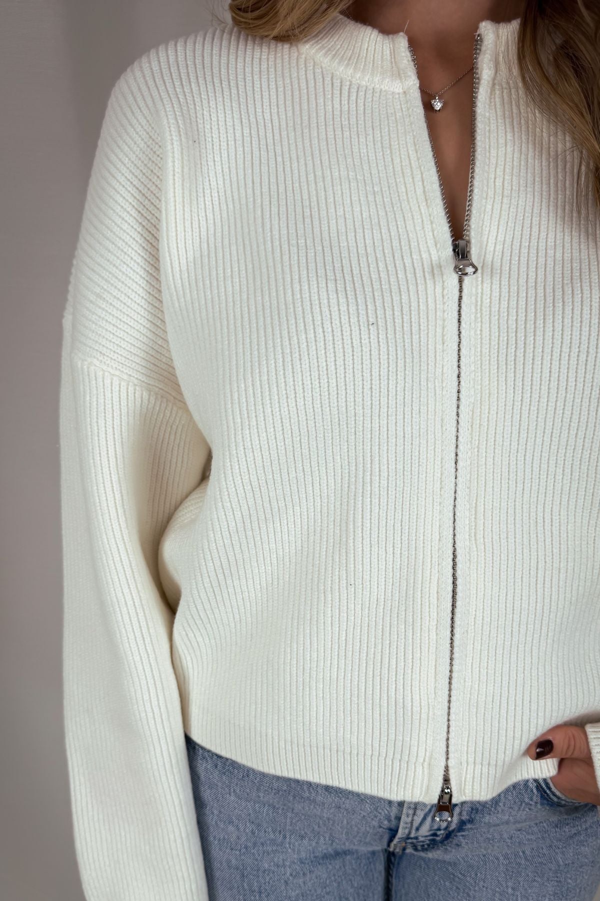 Llleana Cardigan - braun & weiß