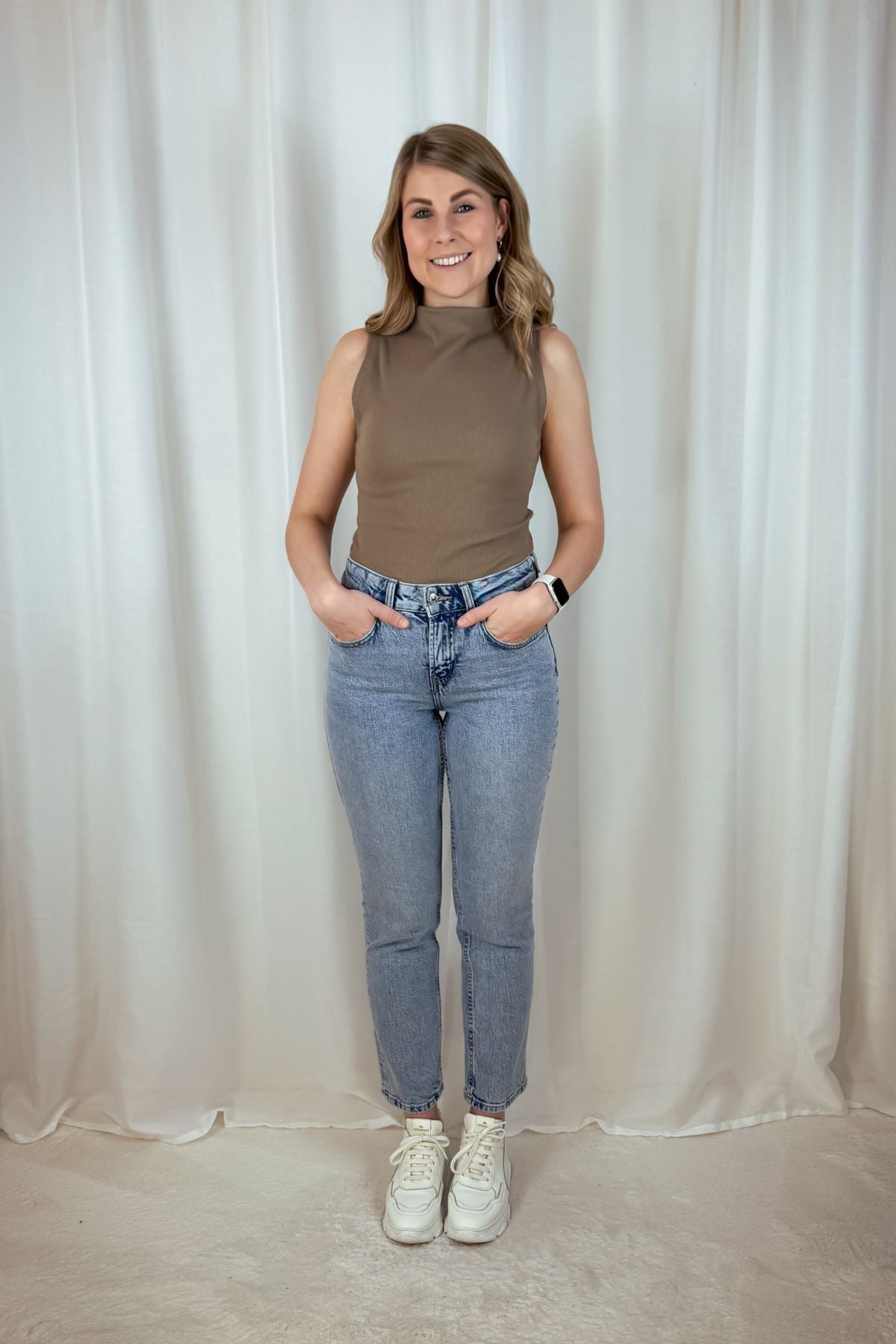 Straight Jeans slimfit - hellblau