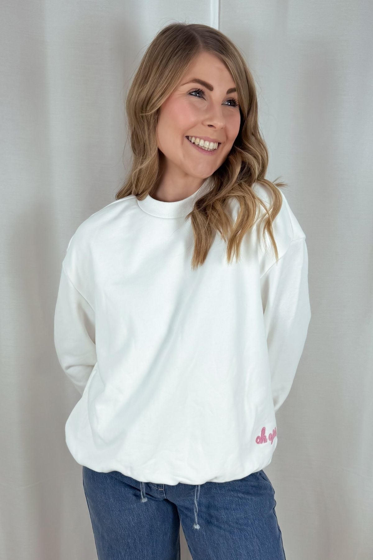 Ballon Sweater Zuri - weiß