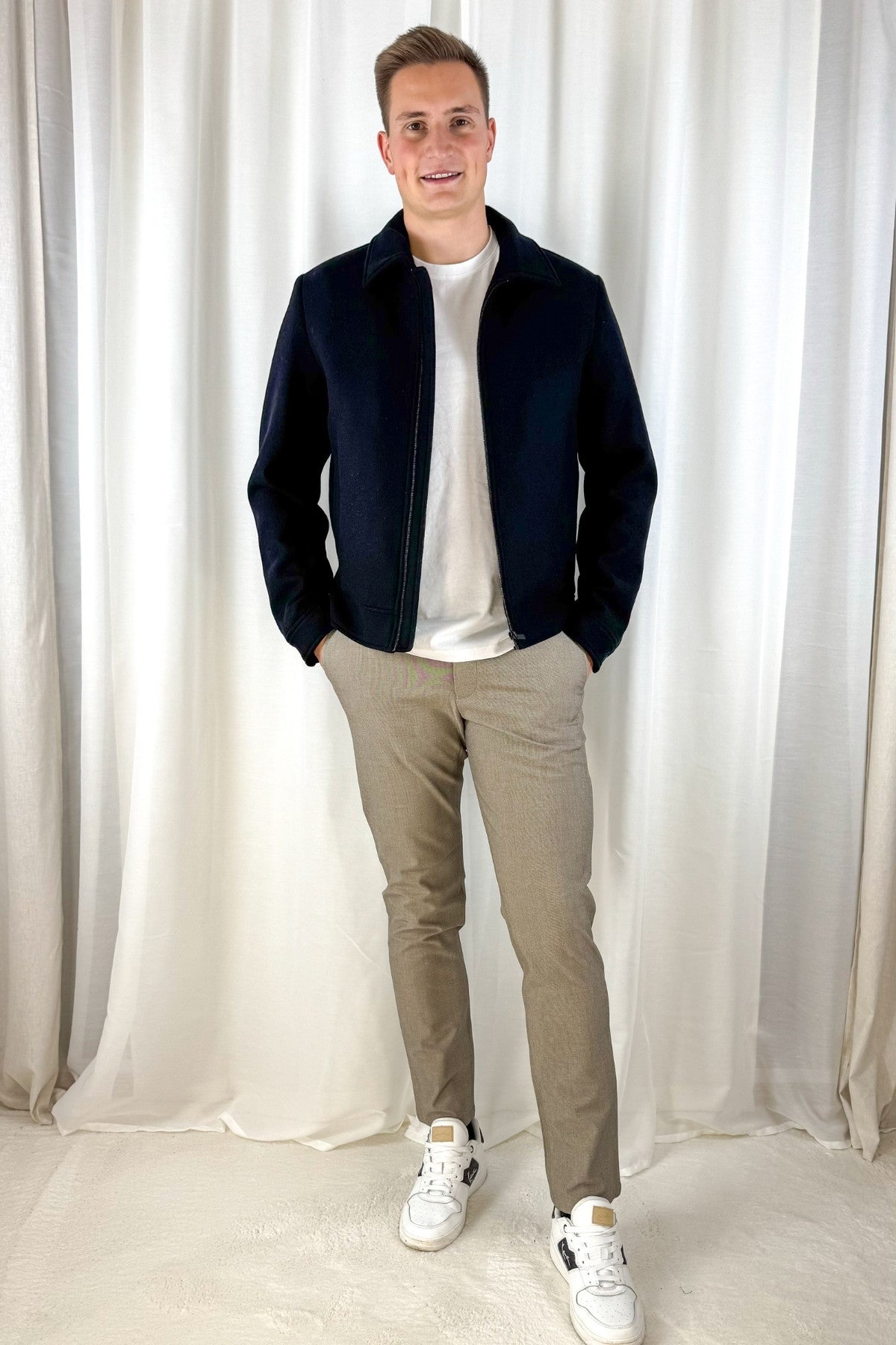 Jacke aus Wolle - schwarz