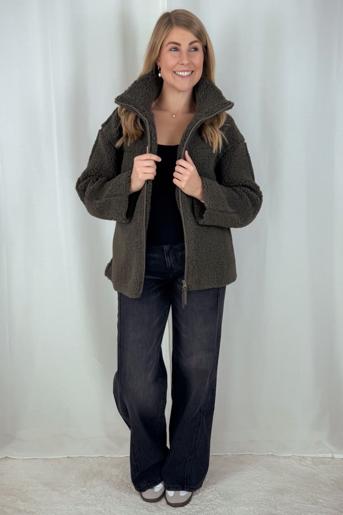 Teddy Jacke - grün
