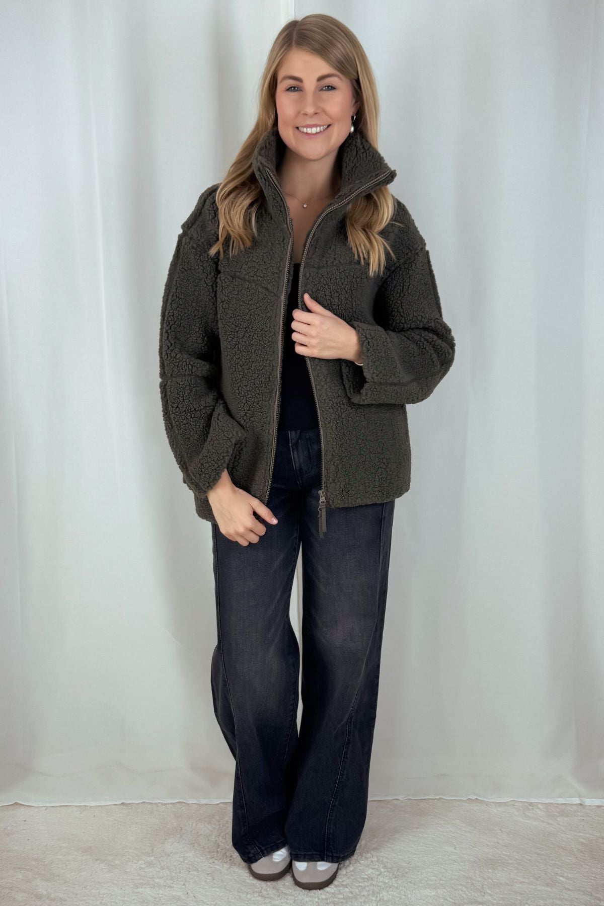Teddy Jacke - grün