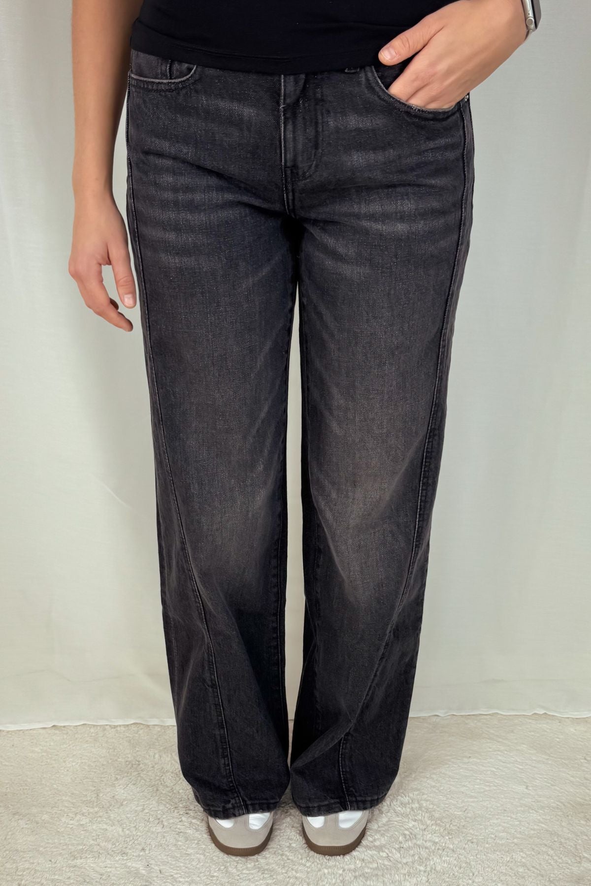 Jeans - Weite Passform - offblack