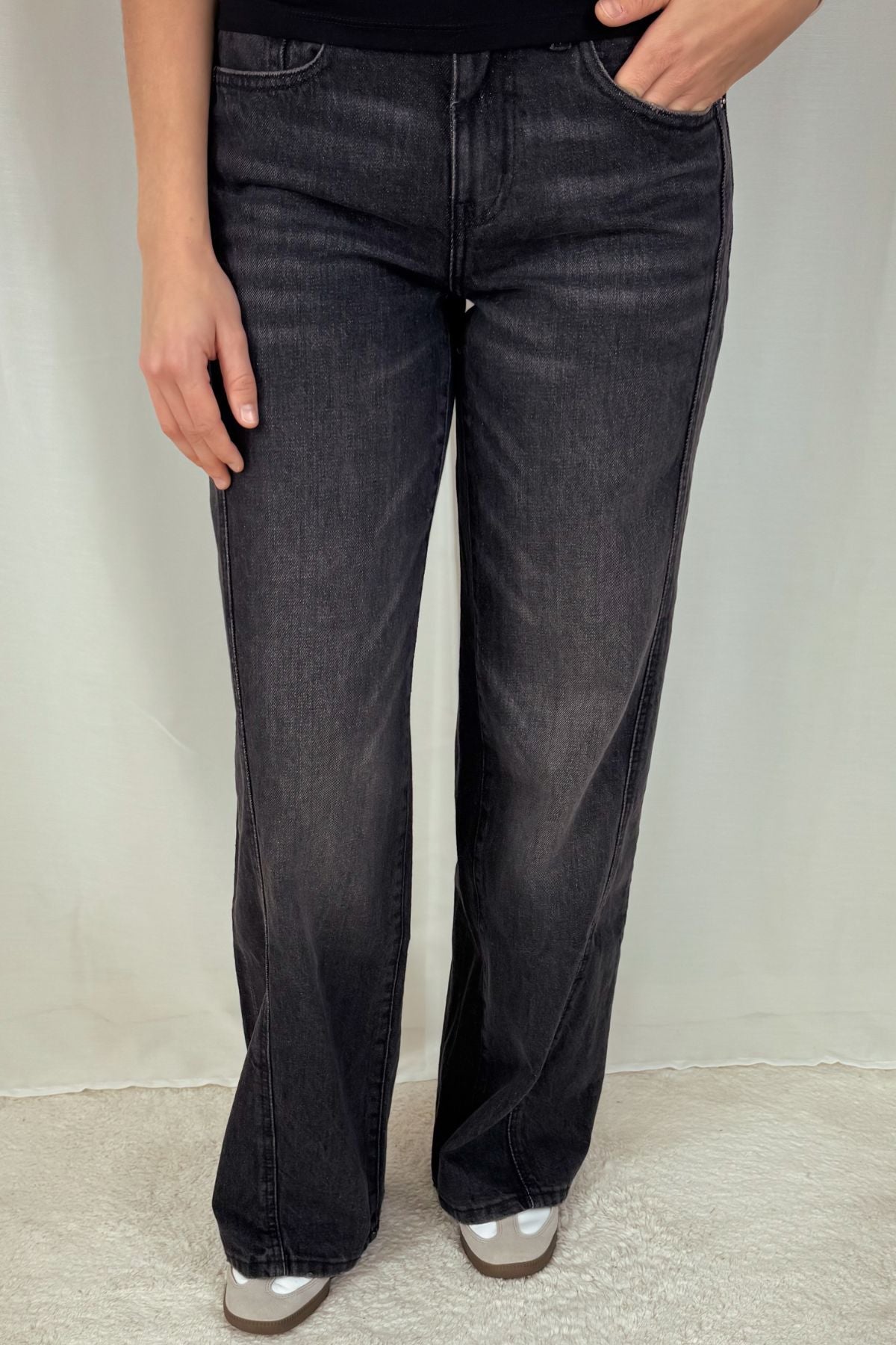 Jeans - Weite Passform - offblack