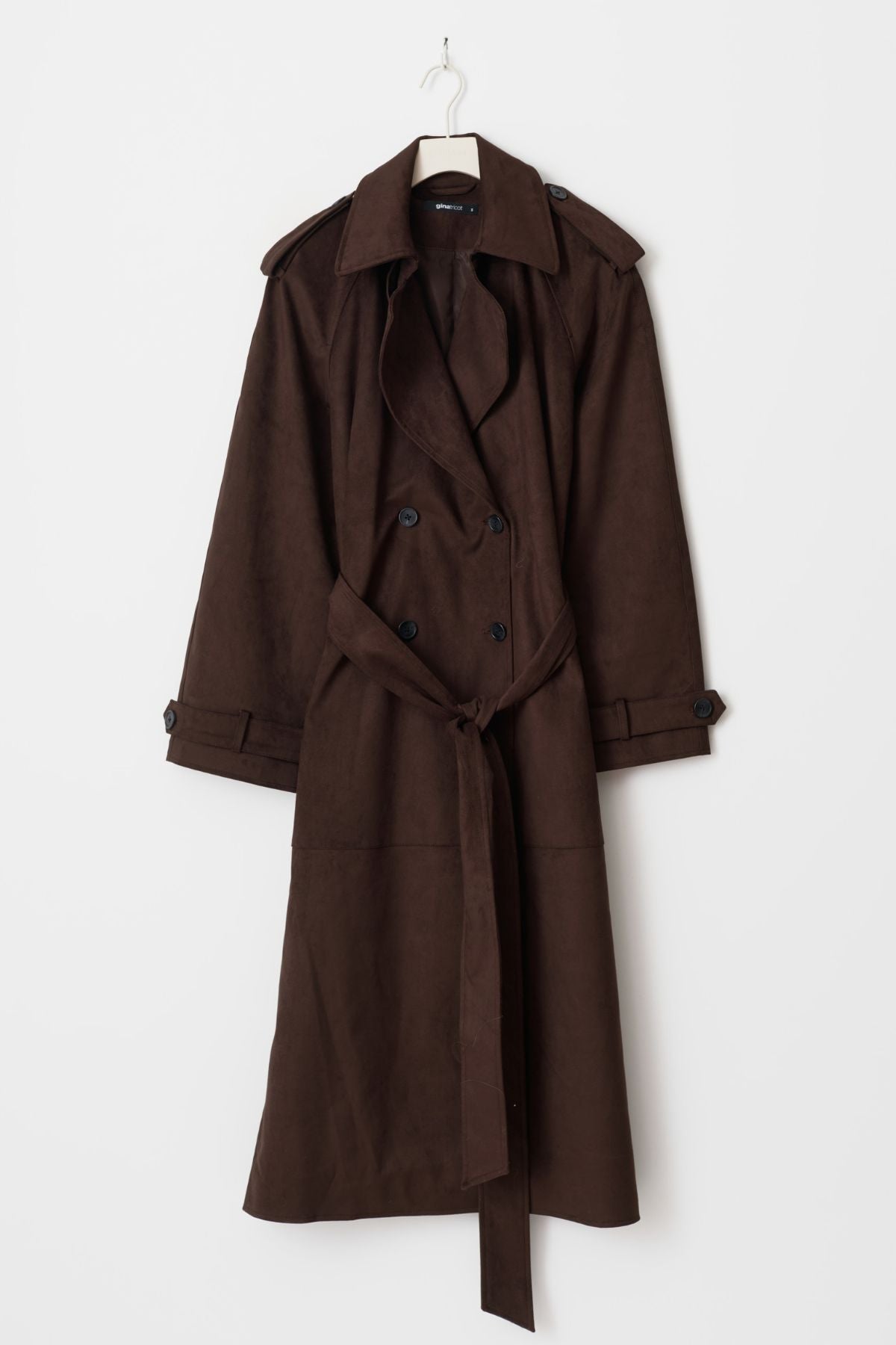 Trenchcoat - Suede - dunkelbraun