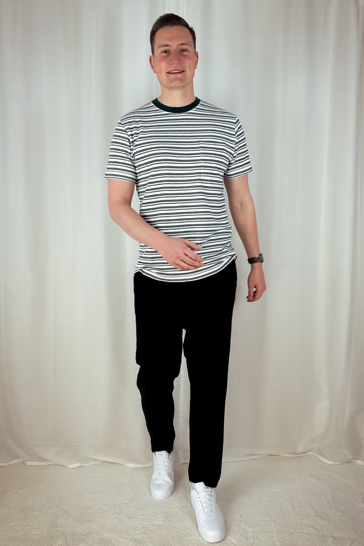 T-Shirt Neo - grün weiß gestreift
