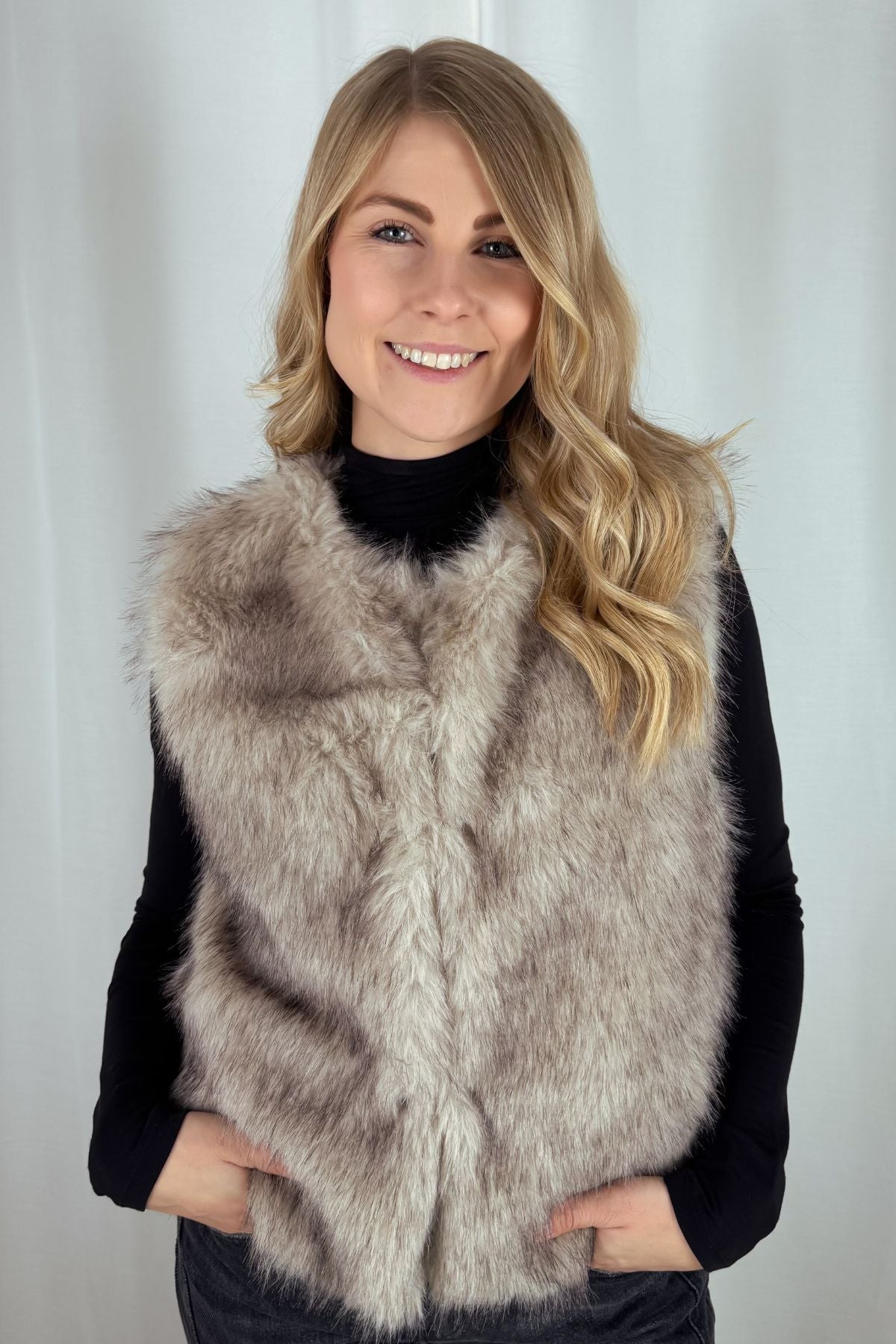Weste - Faux Fur - beige