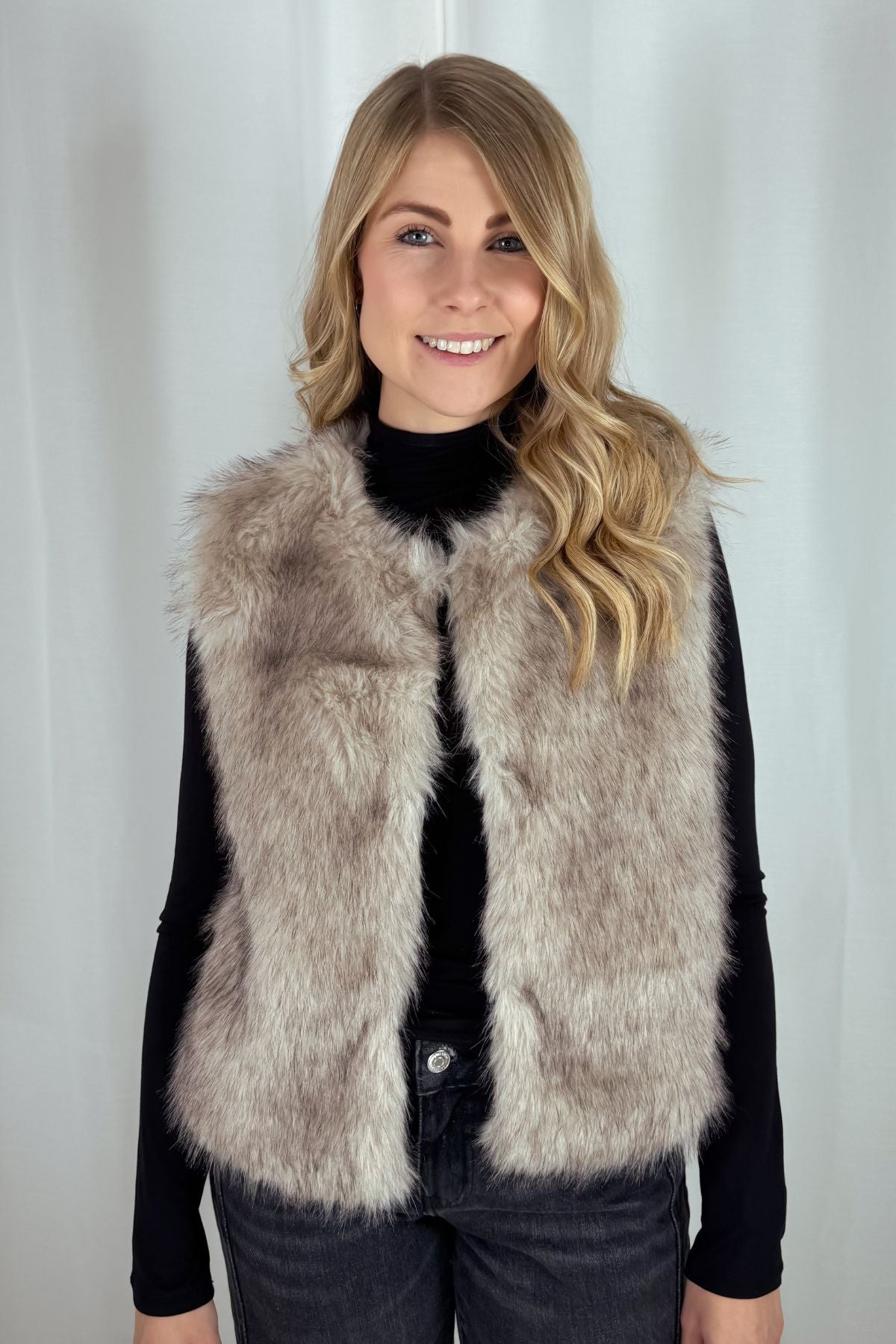 Weste - Faux Fur - beige