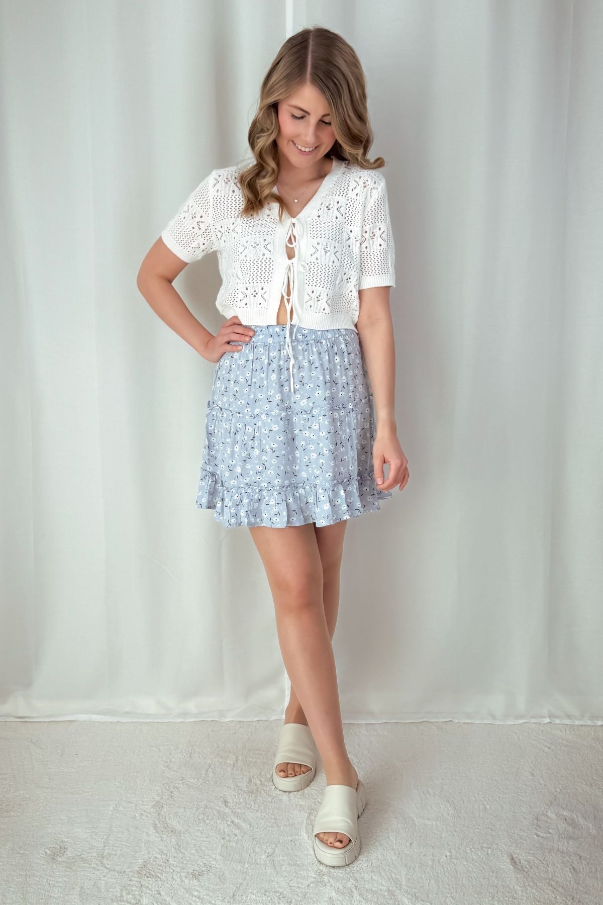 Cropped Cardigan Tama - weiß