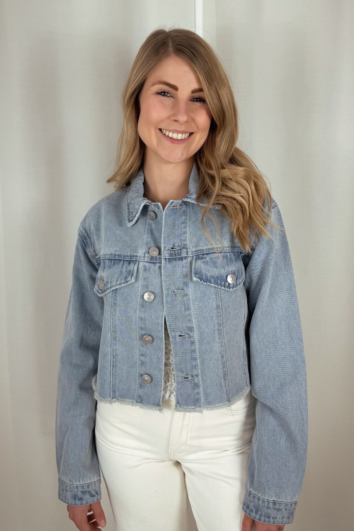 Cropped Jeansjacke Fay - hellblau