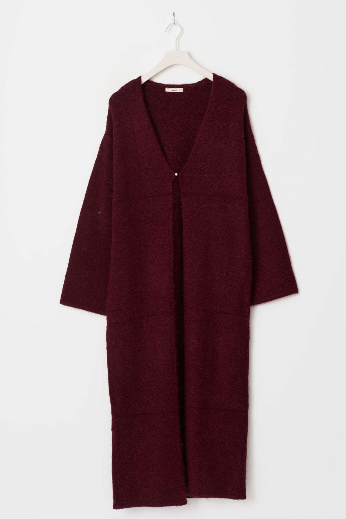 Langer Strickcardigan - burgunder