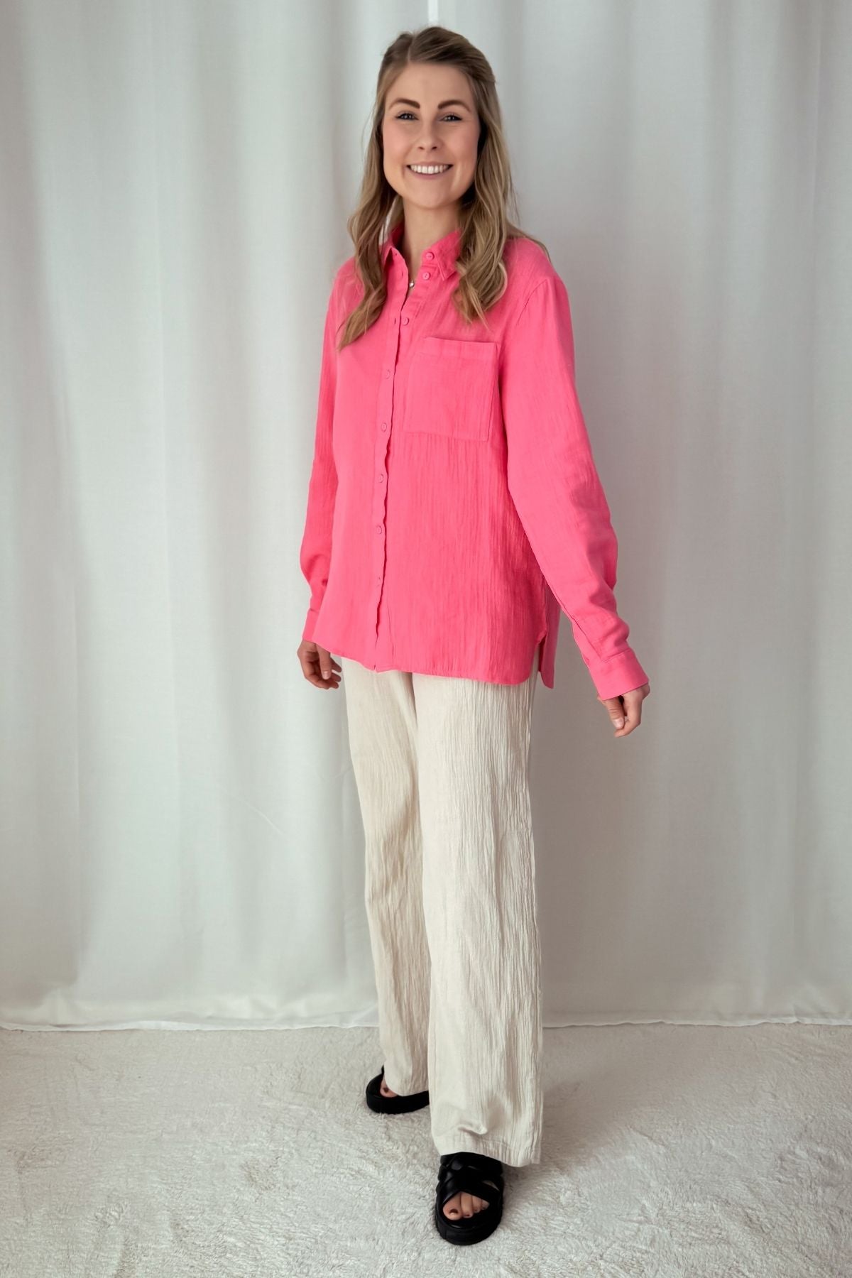 Musselinhemd Sastina - pink/beige