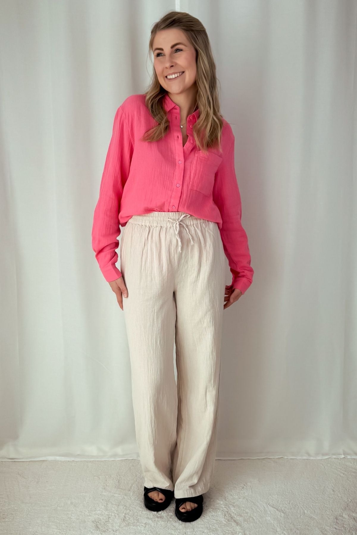 Musselinhemd Sastina - pink/beige