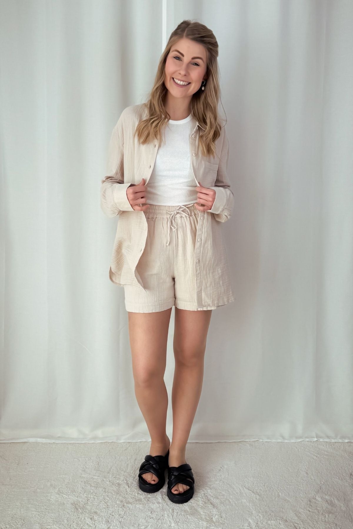 Musselinhemd Sastina - pink/beige