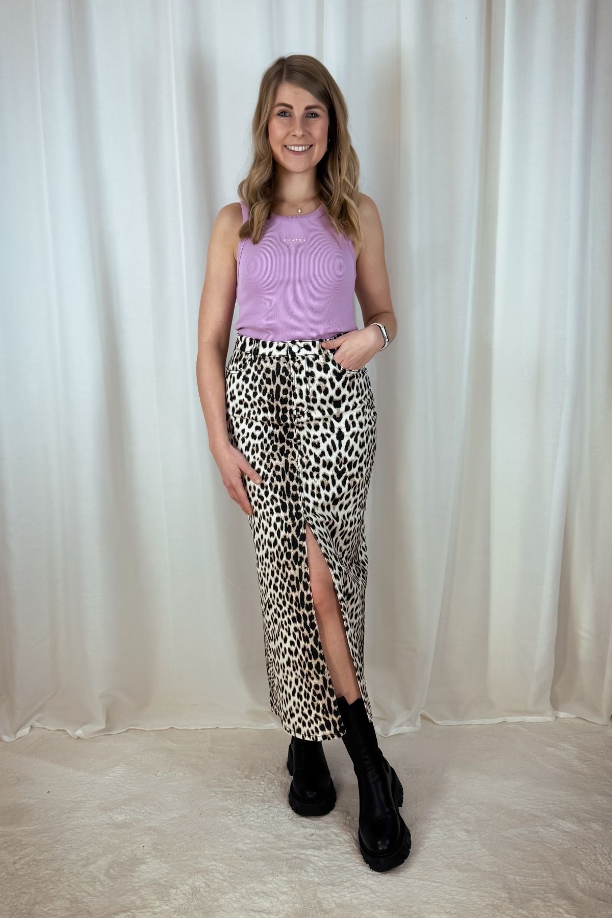 Kaia Denim Skirt - leo