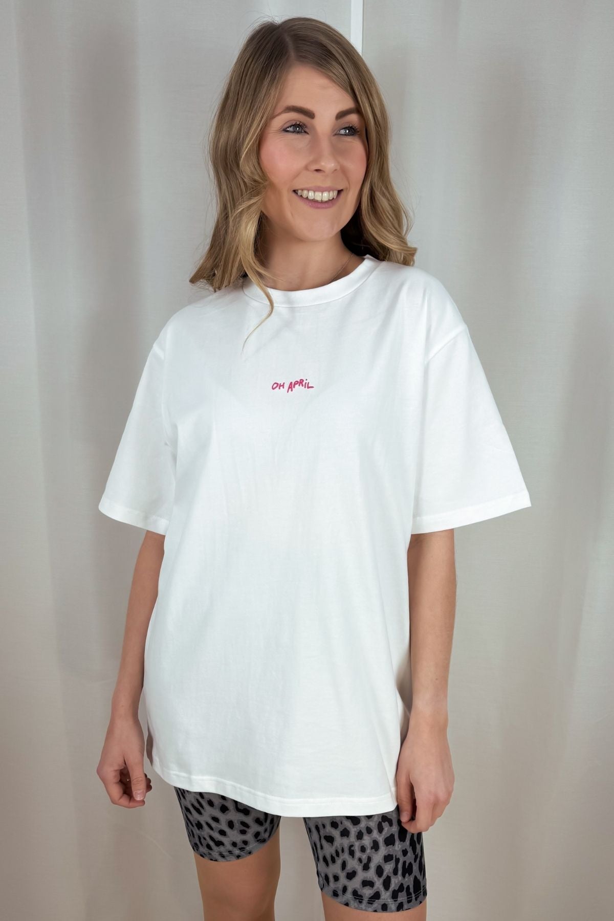 Boyfriend T-Shirt Summer Party - weiß