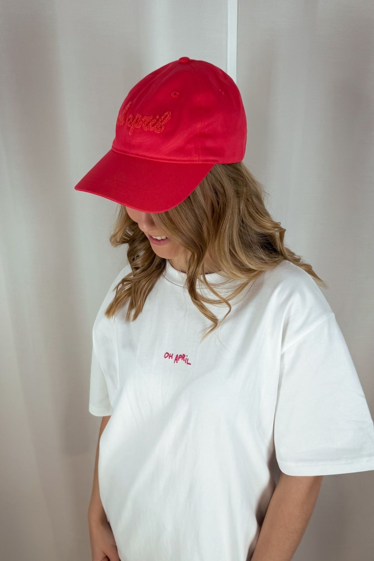 Oh April Cursive Cap - coral