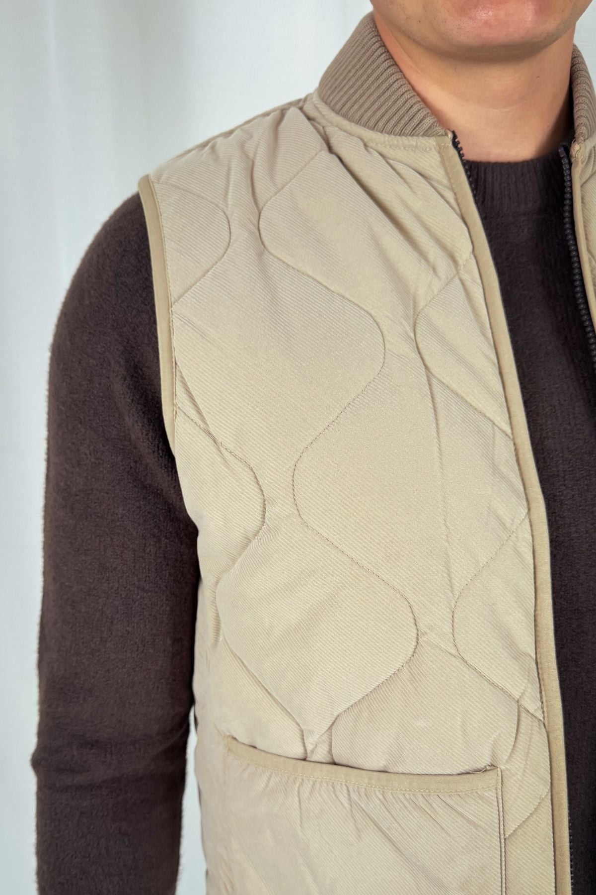 Steppweste Ives beige