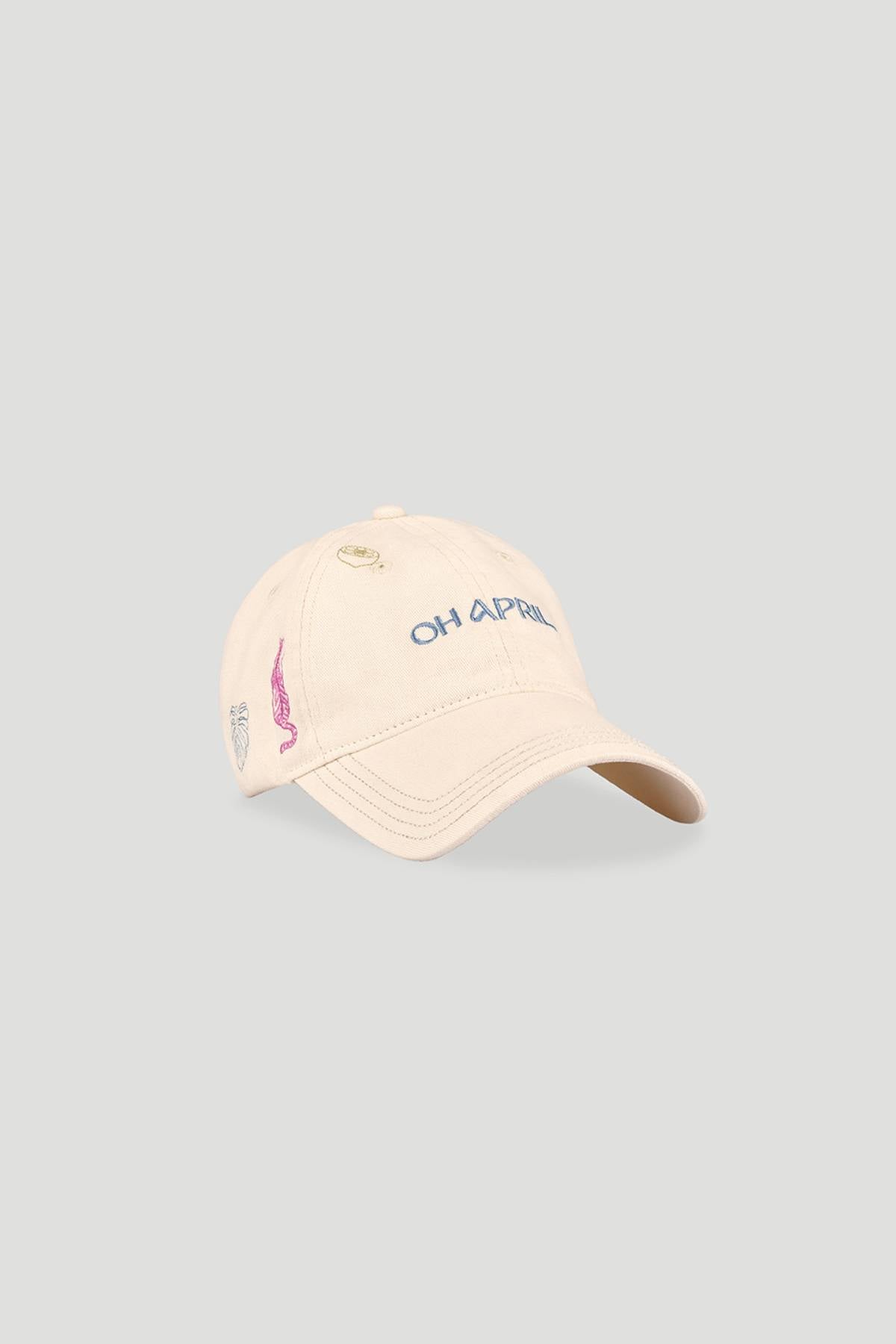 Scribble Cap mit Stickereien - beige