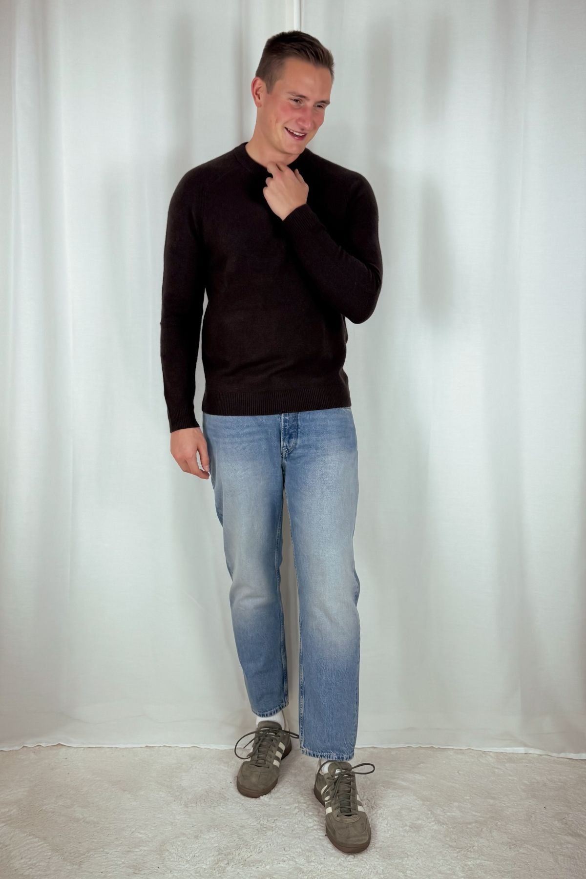 Crewneck Strickpullover Yvain - dunkelbraun