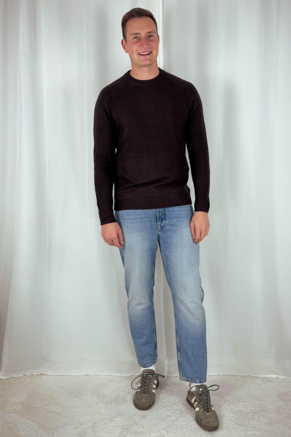 Crewneck Strickpullover Yvain - dunkelbraun