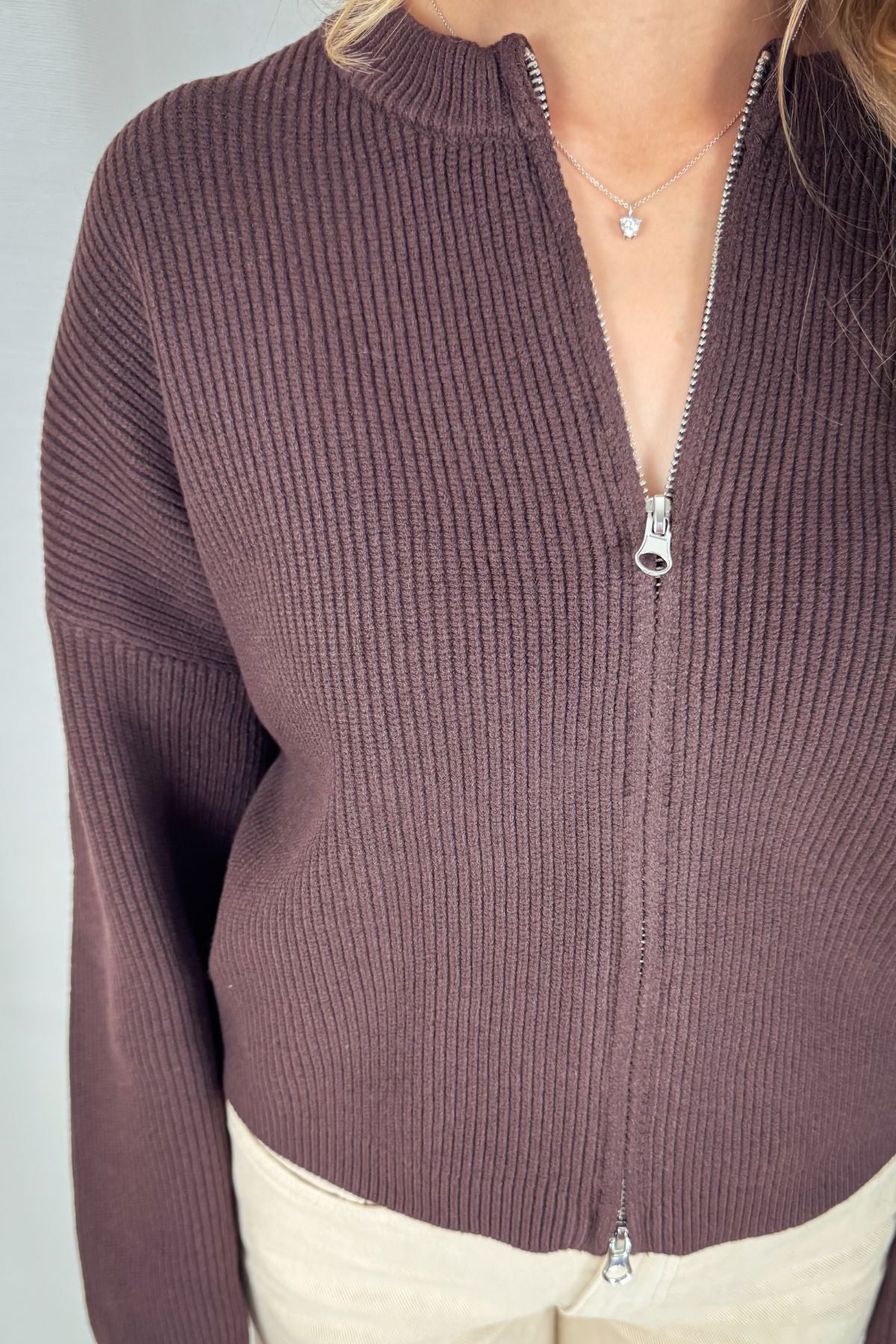 Llleana Cardigan - braun & weiß
