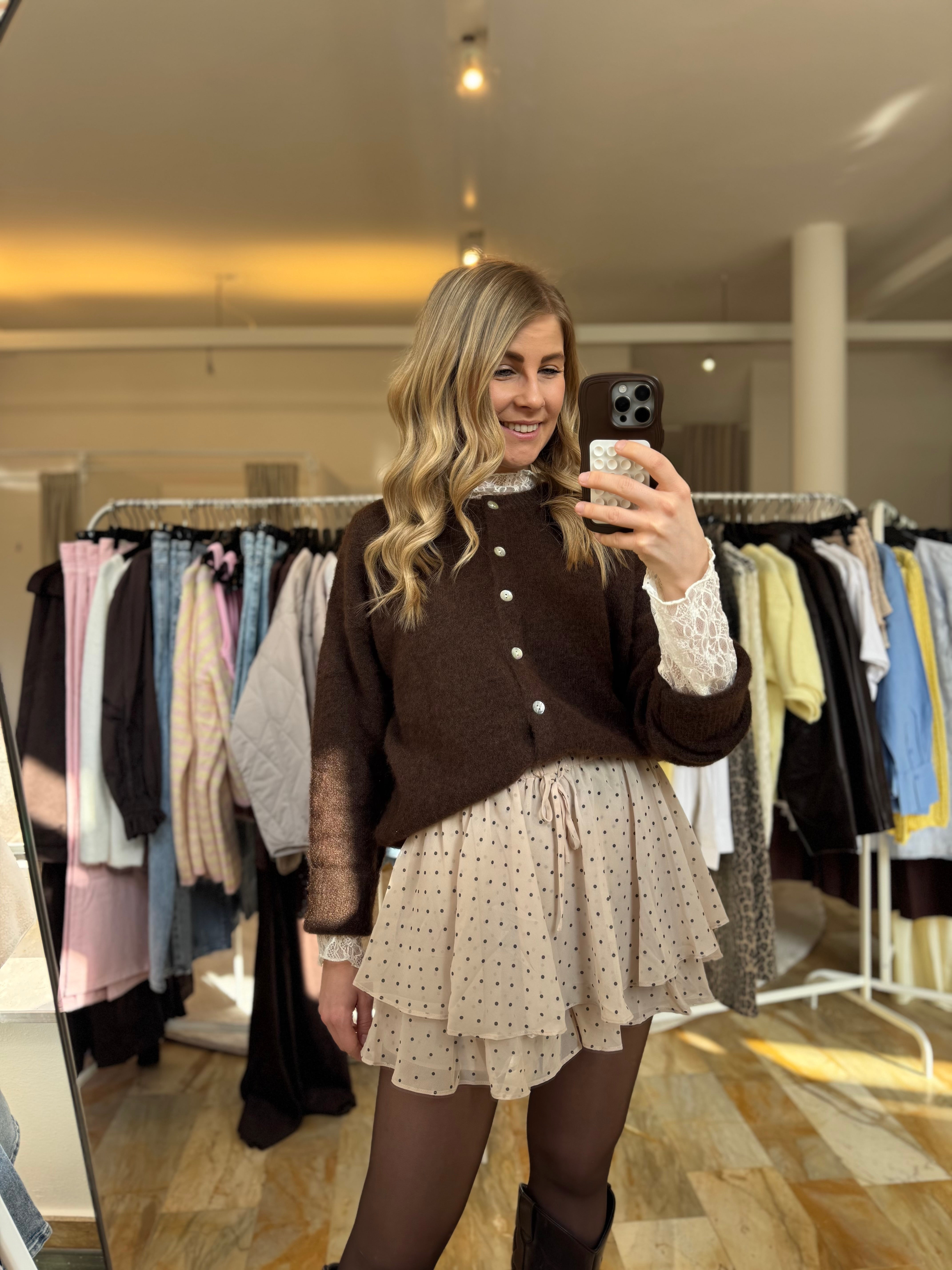 Skort mit Polkadots - beige