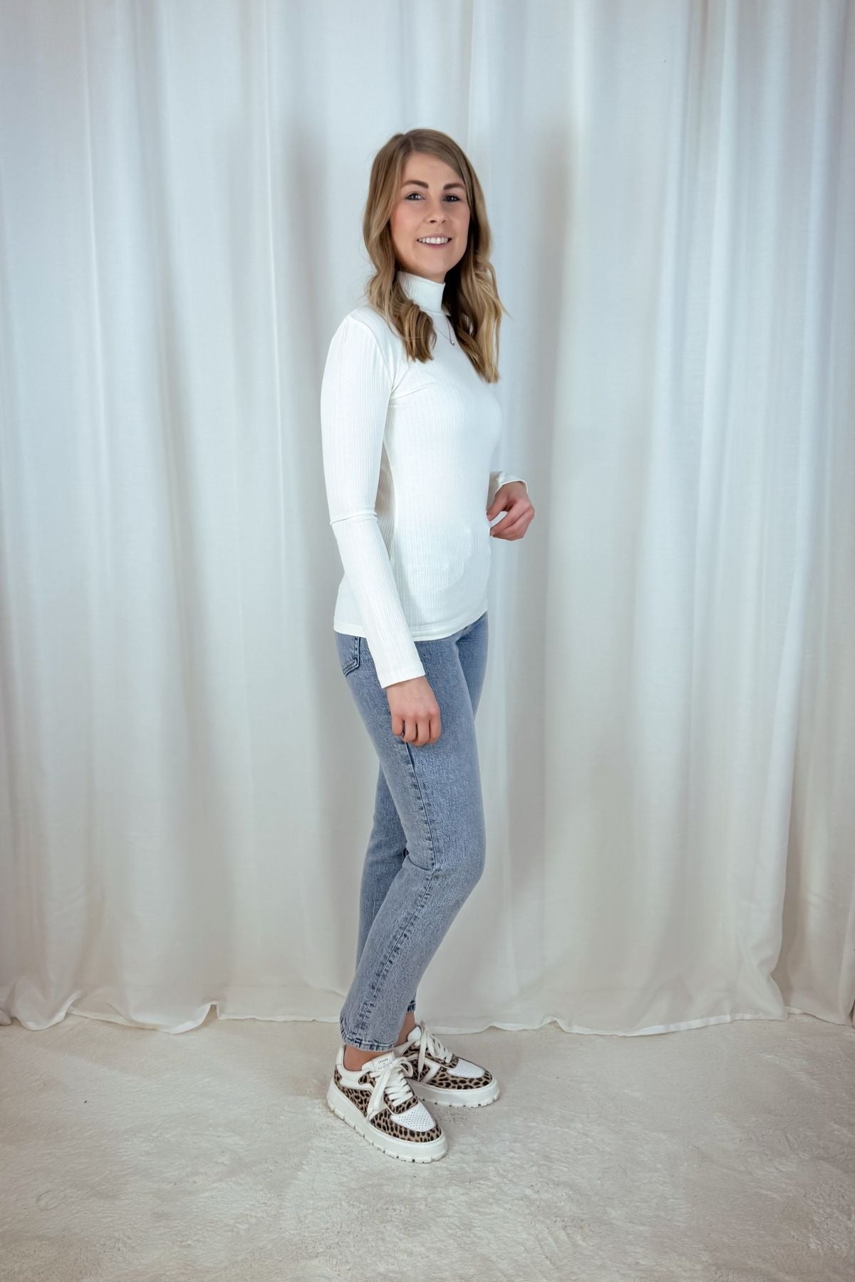 Longsleeve Manon - weiß & grau
