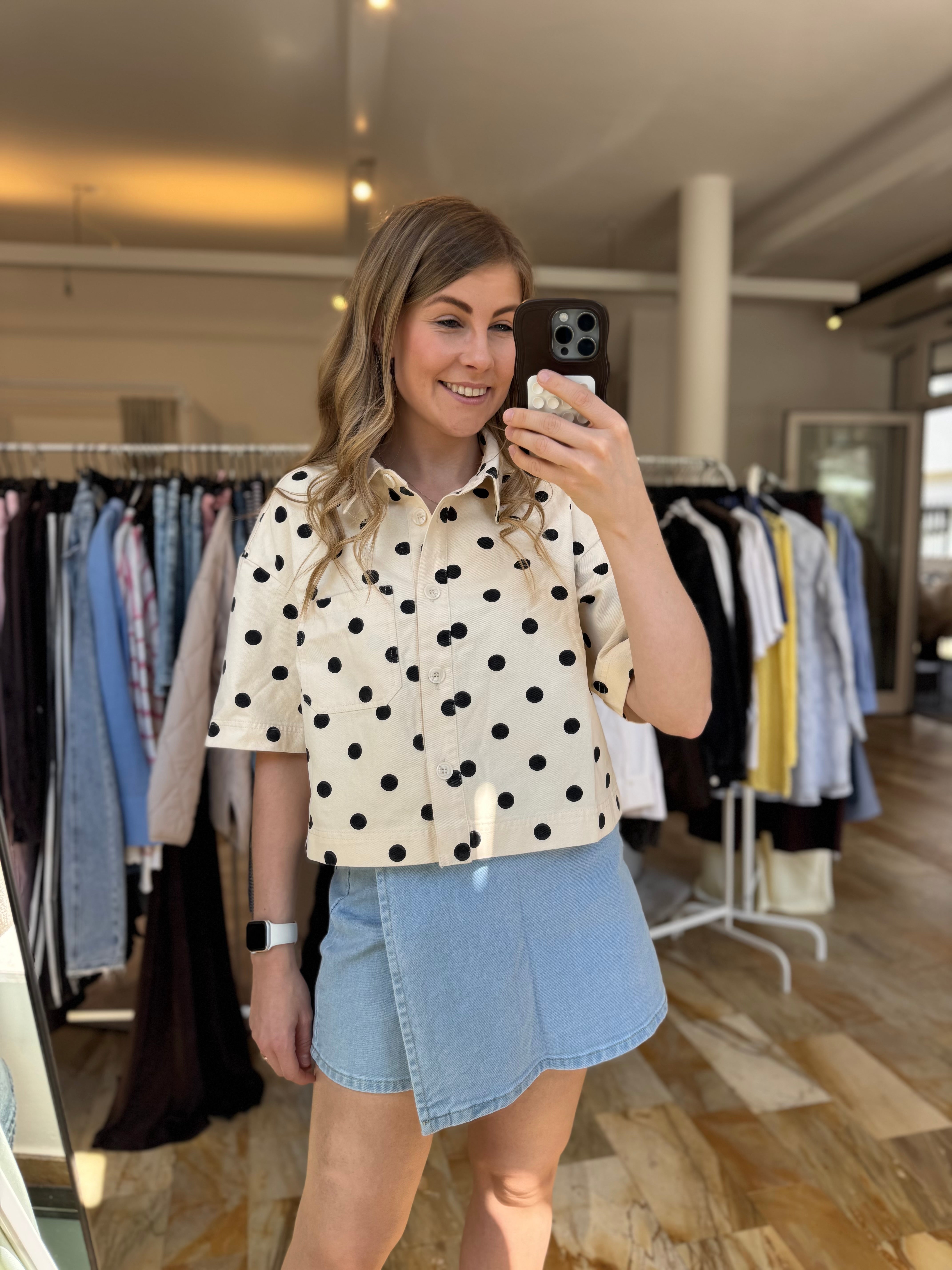 Hemd Polka Dots - beige