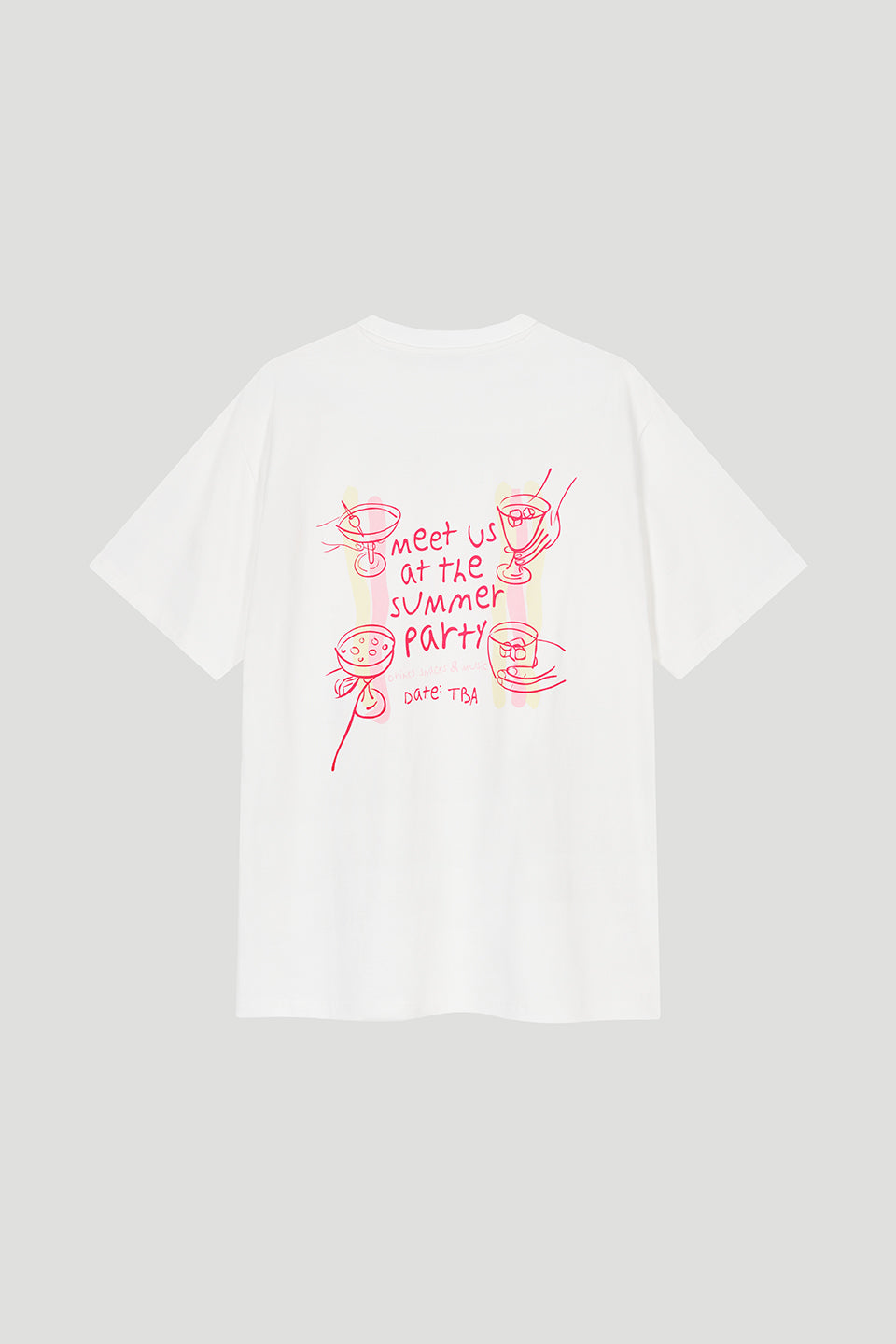 Boyfriend T-Shirt Summer Party - weiß