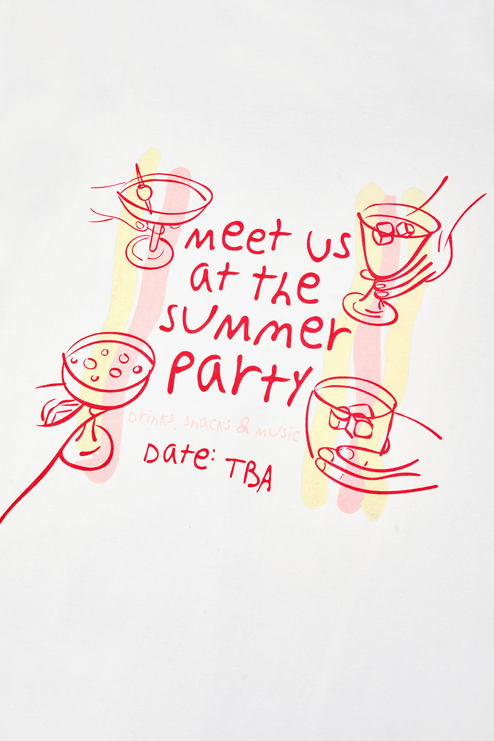 Boyfriend T-Shirt Summer Party - weiß