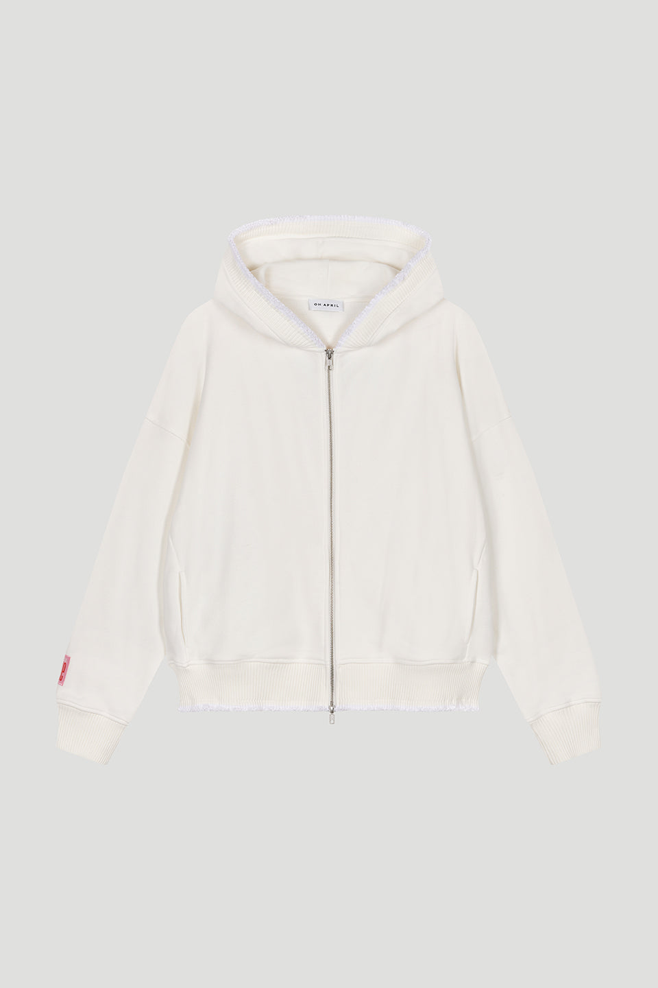 Hoodie Belo mit Zipper - weiß