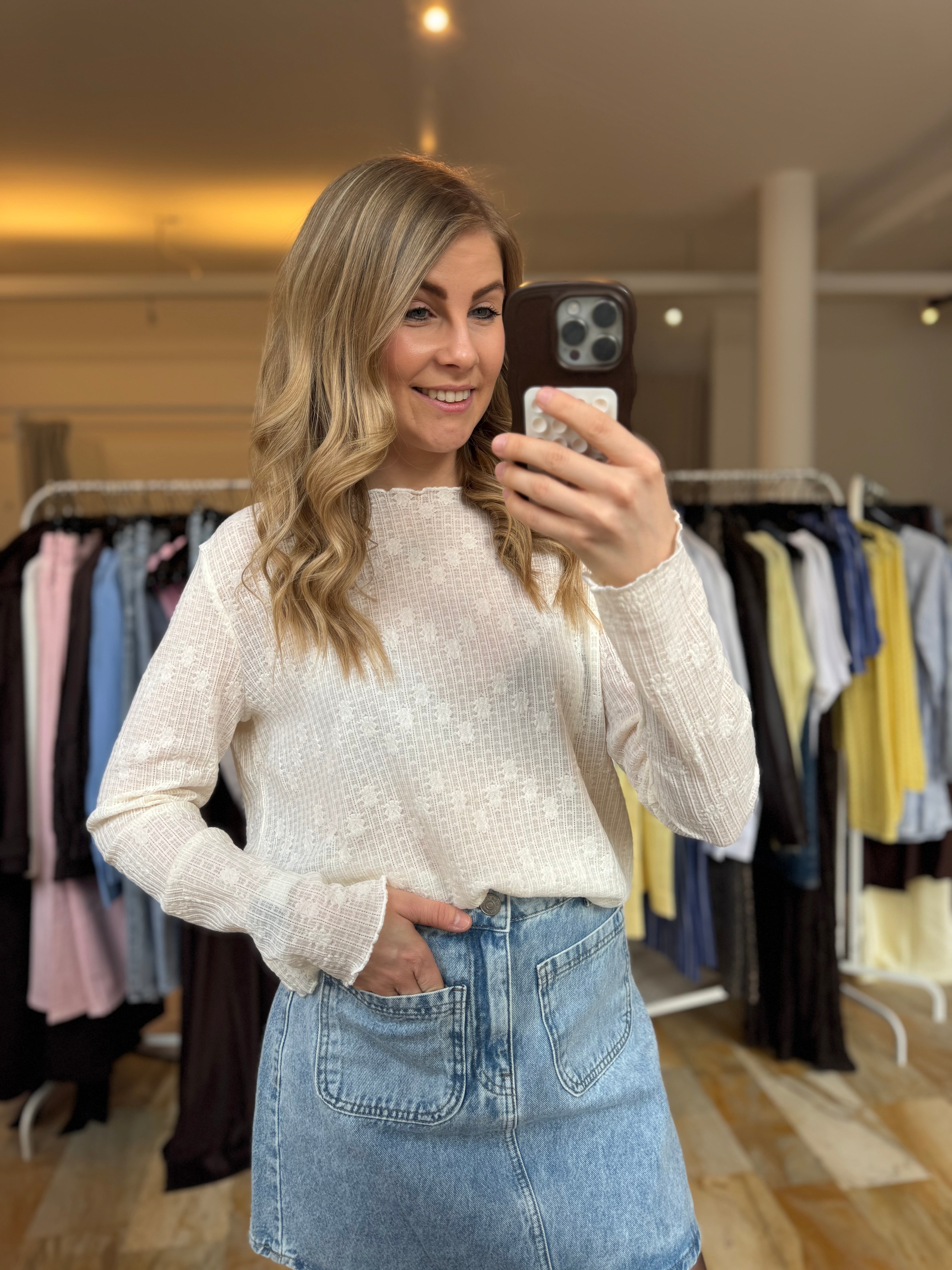 Spitzenoberteil Flower - cremeweiß