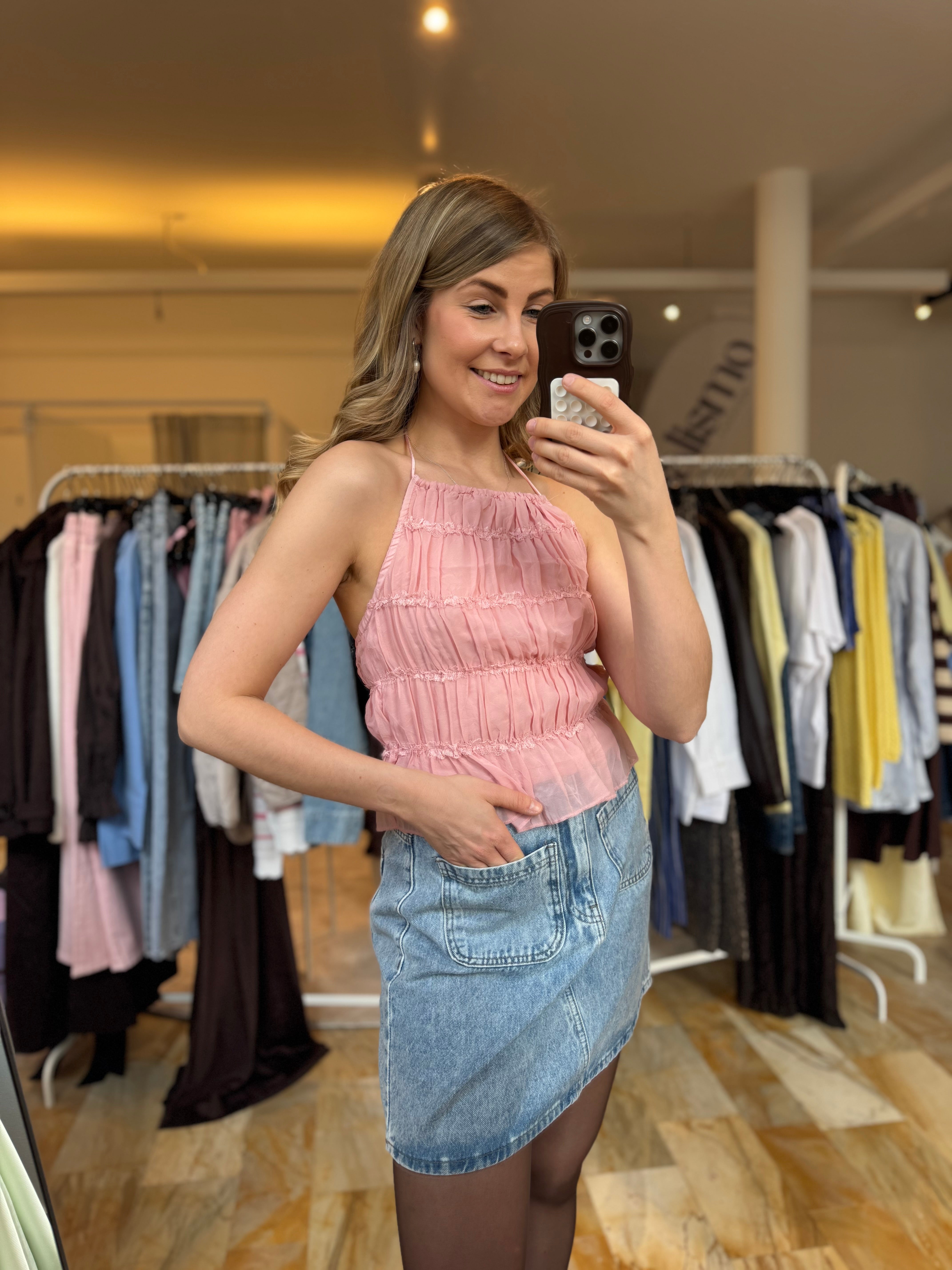 Top mit gerafften Details - verschiedene Farben