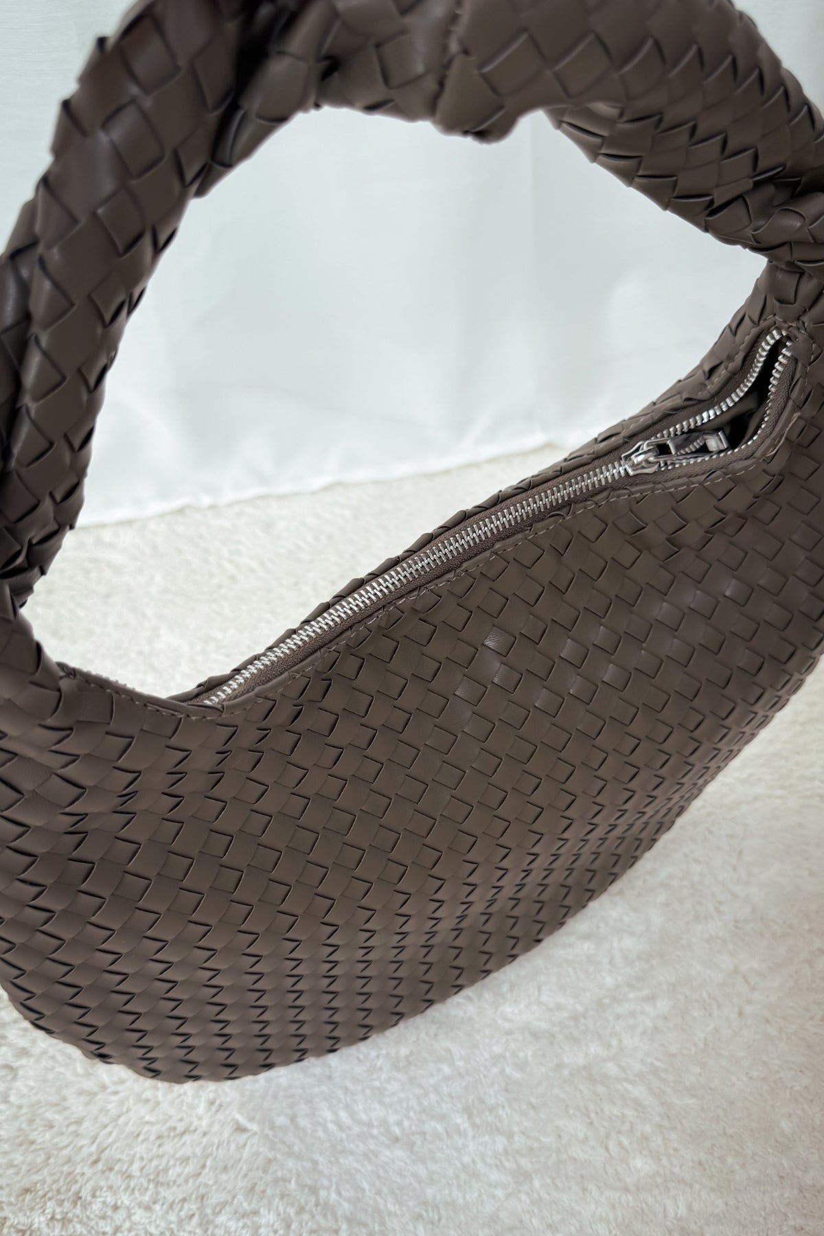 Braided Shoulder Bag - khaki