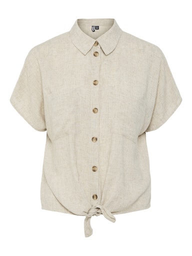 T-Shirt Pia mit Bindedetail - beige
