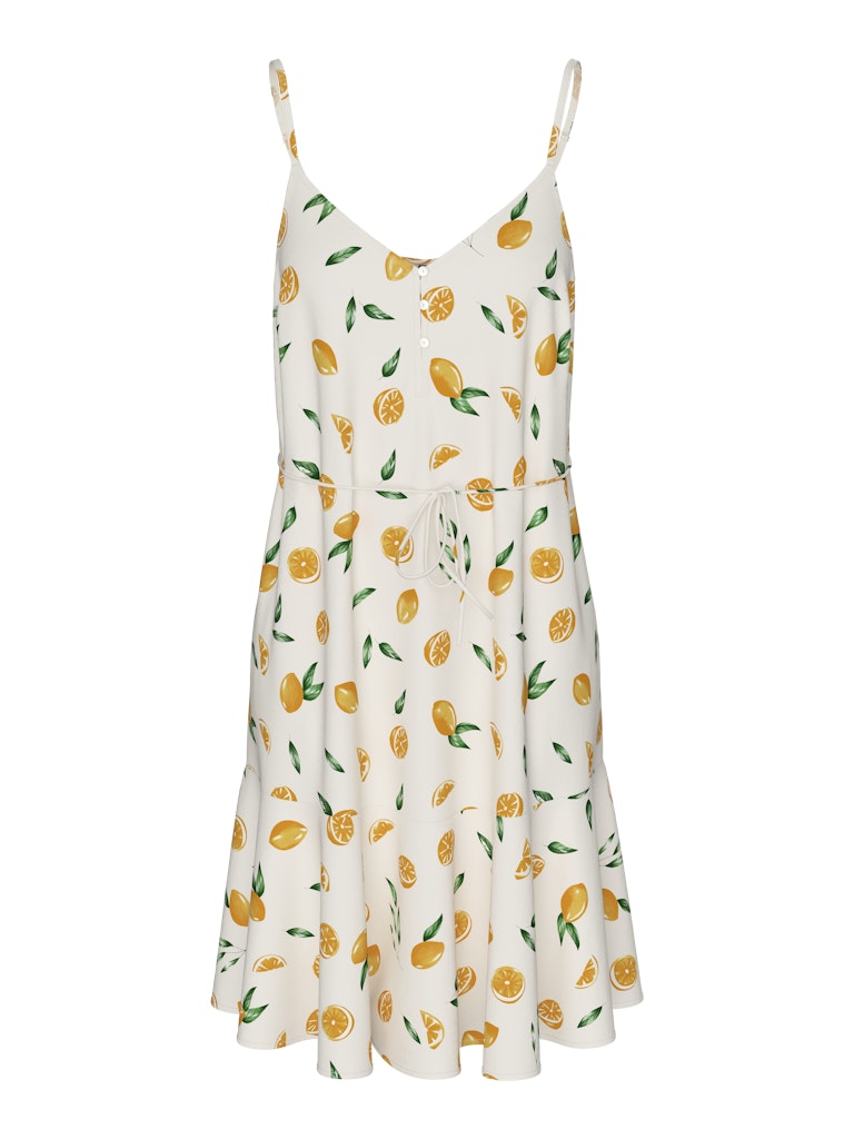 Kleid Nya - beige mit Orangen
