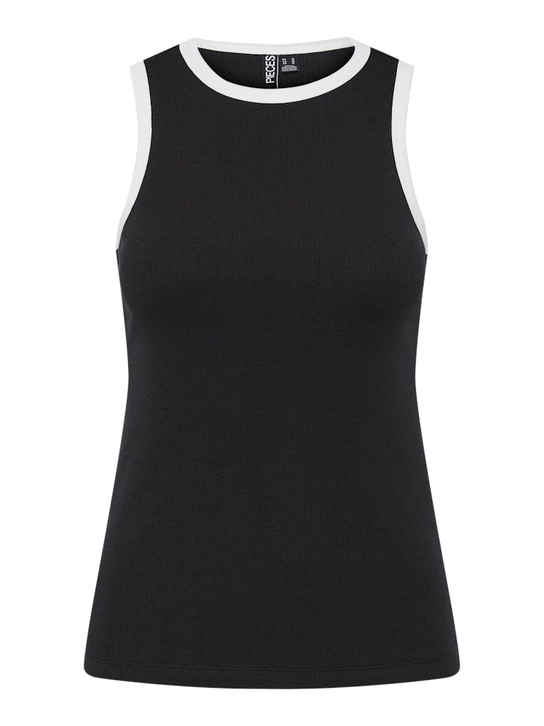 Top May - schwarz mit weißen Details