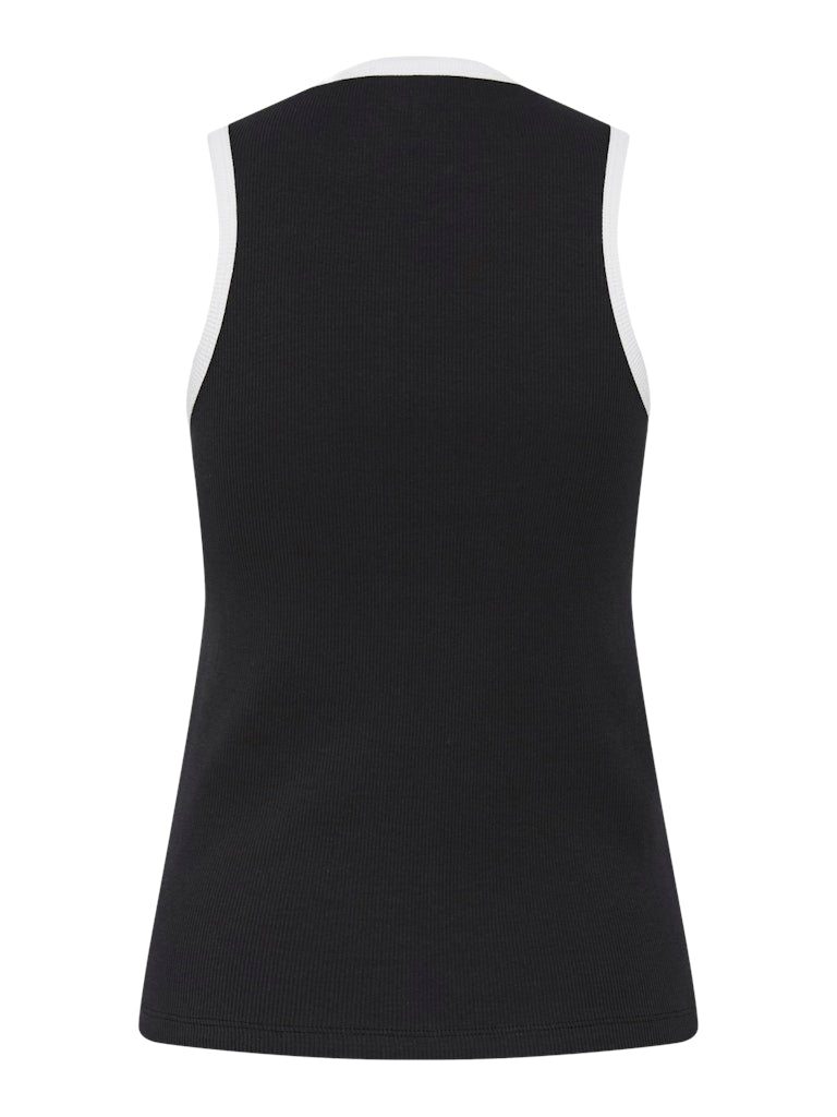 Top May - schwarz mit weißen Details