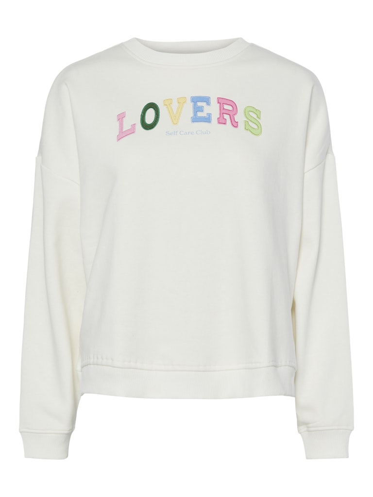 Sweater Tove - weiß mit Strickerei